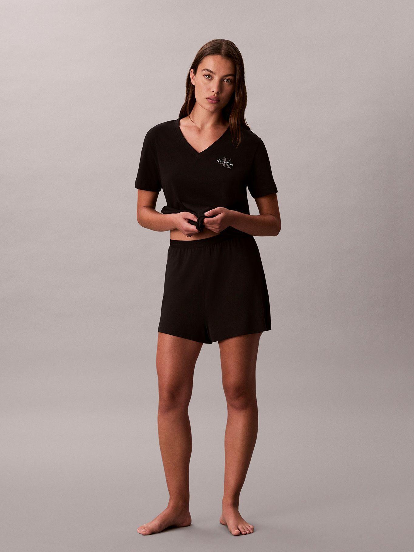 Pack de 2 Poleras con Cuello En V Negro Calvin Klein-2