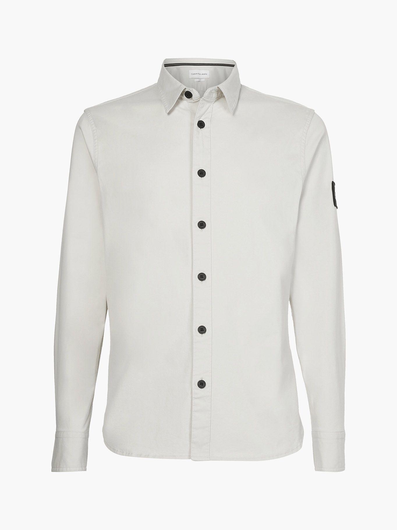 Camisa Monogram Badge Crema Calvin Klein-4