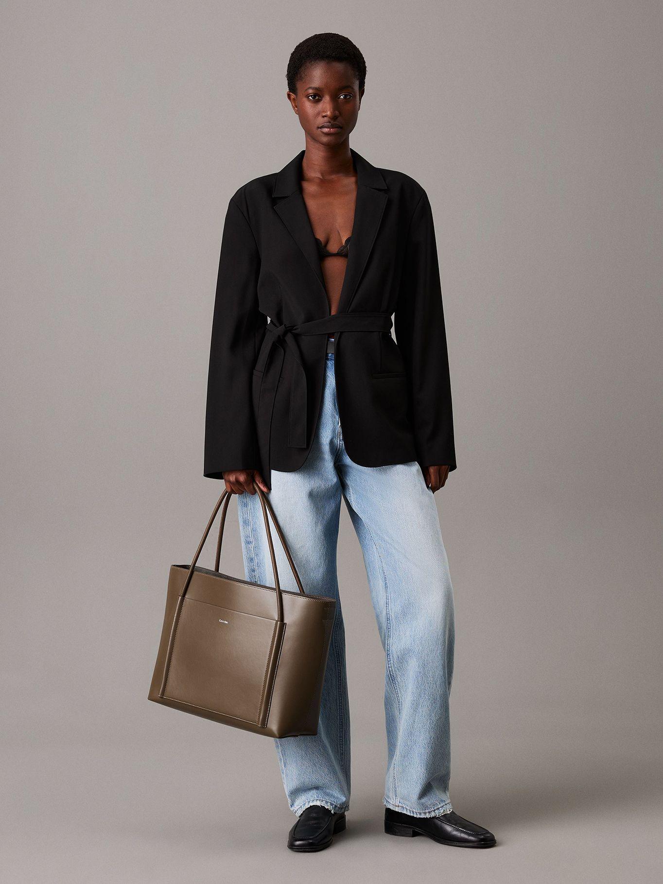 Cartera Tote Ck Linn Large Cafe Calvin Klein-4