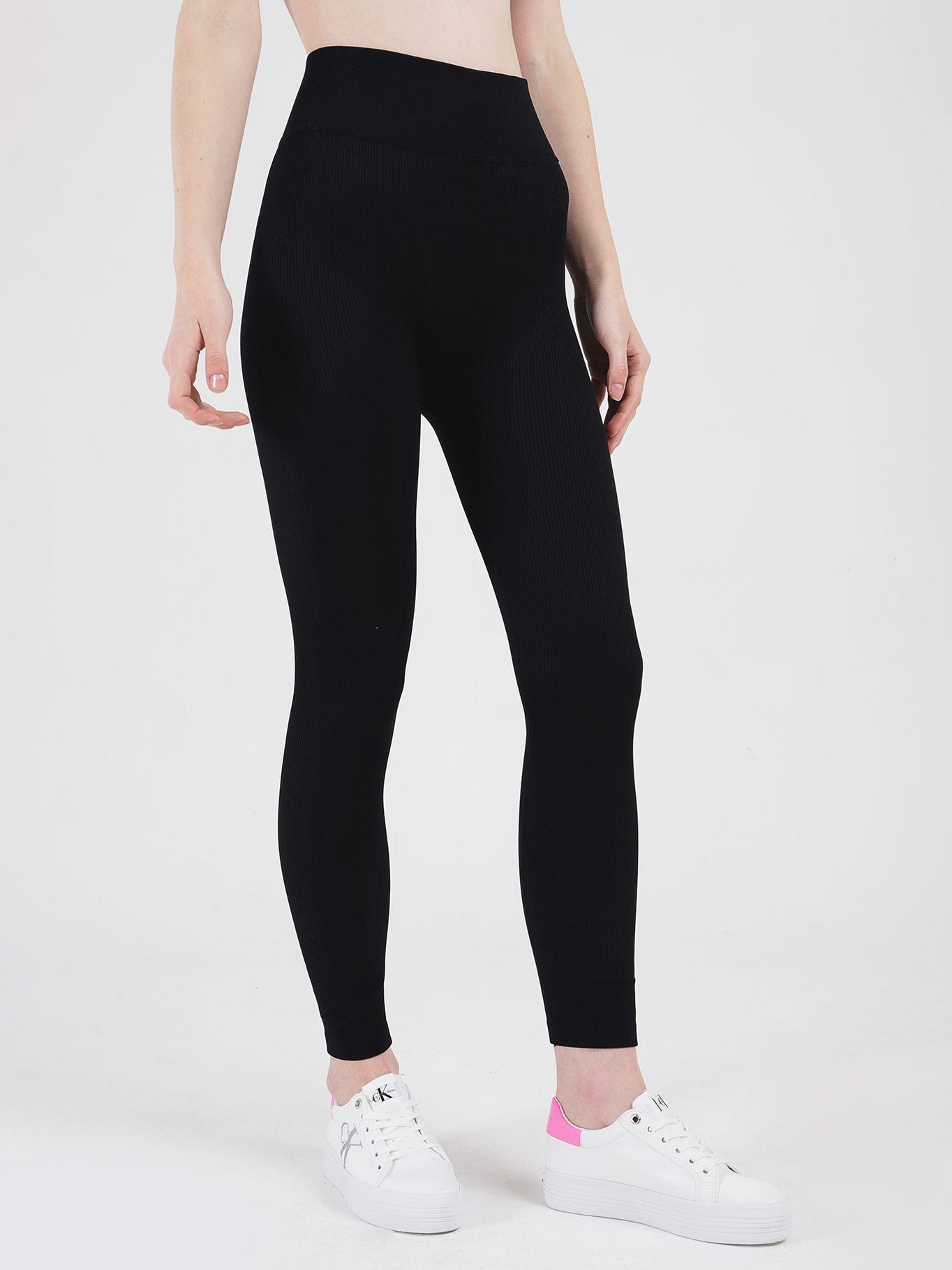 Leggings Thick Rib High Negro Calvin Klein-0