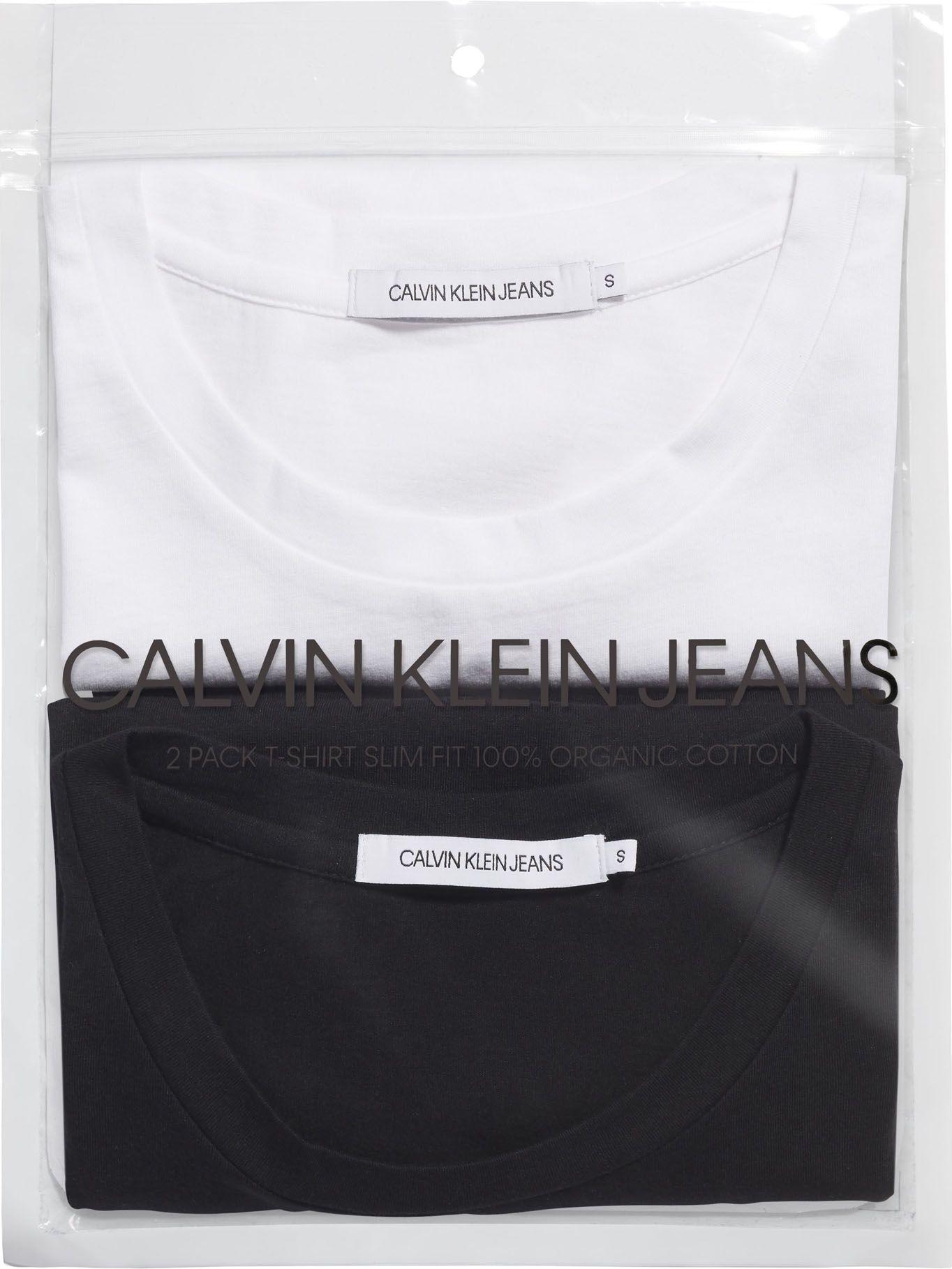 Polera 2 Pack Slim Negro/Blanco Calvin Klein Mujer-6
