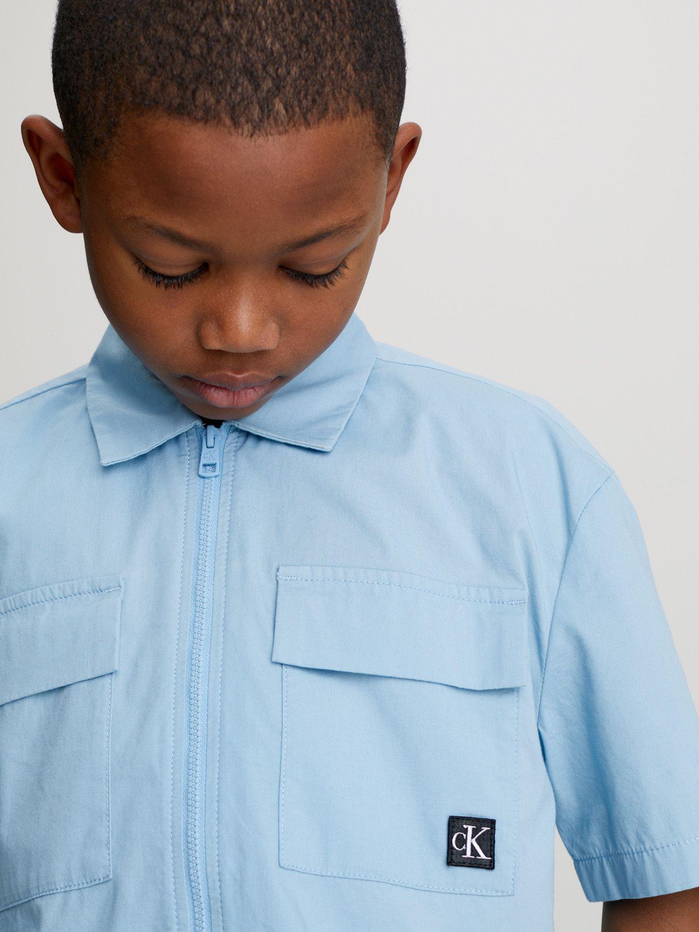 Camisa Niño Popeline Celeste Calvin Klein-3