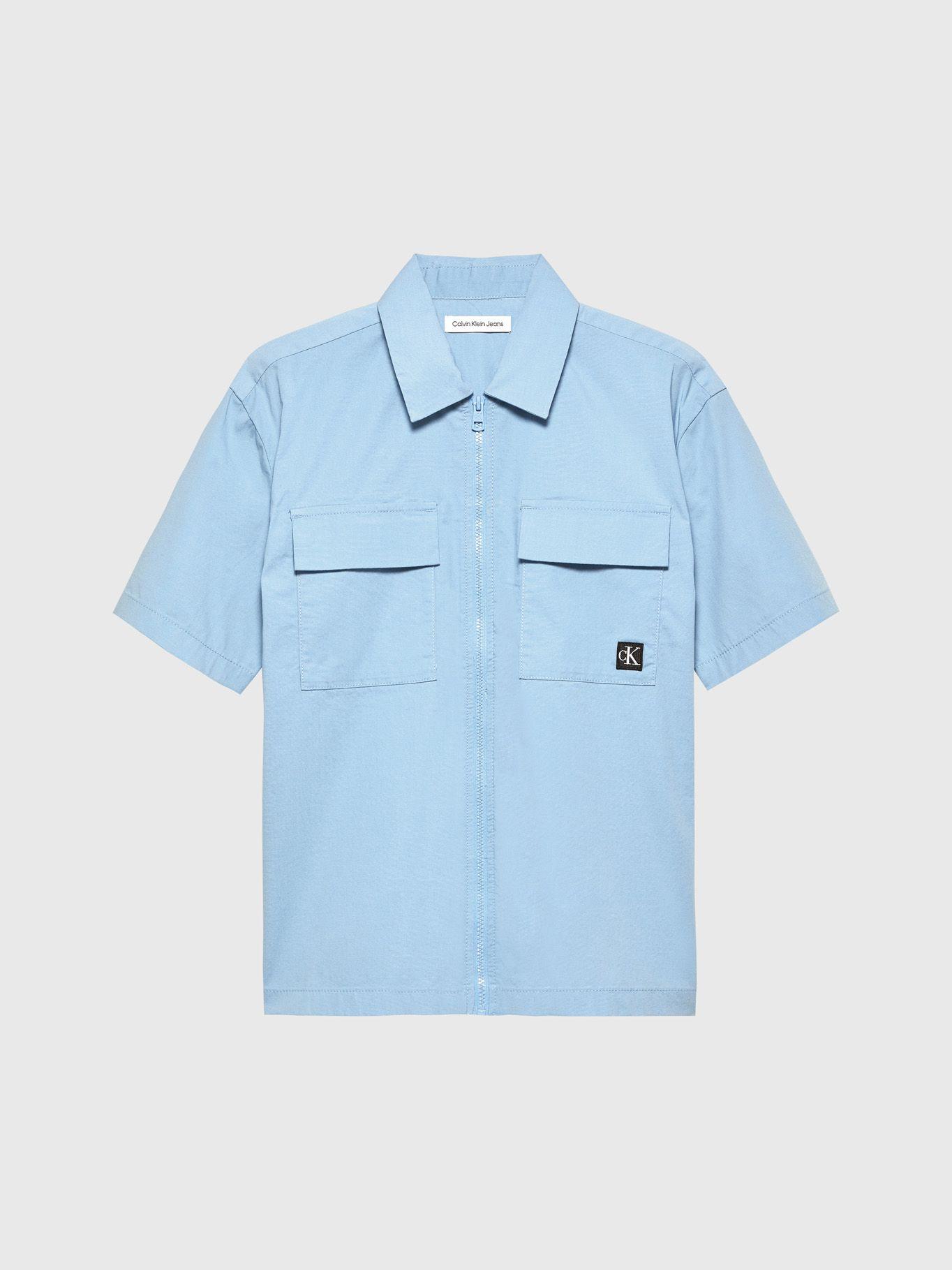 Camisa Niño Popeline Celeste Calvin Klein-4