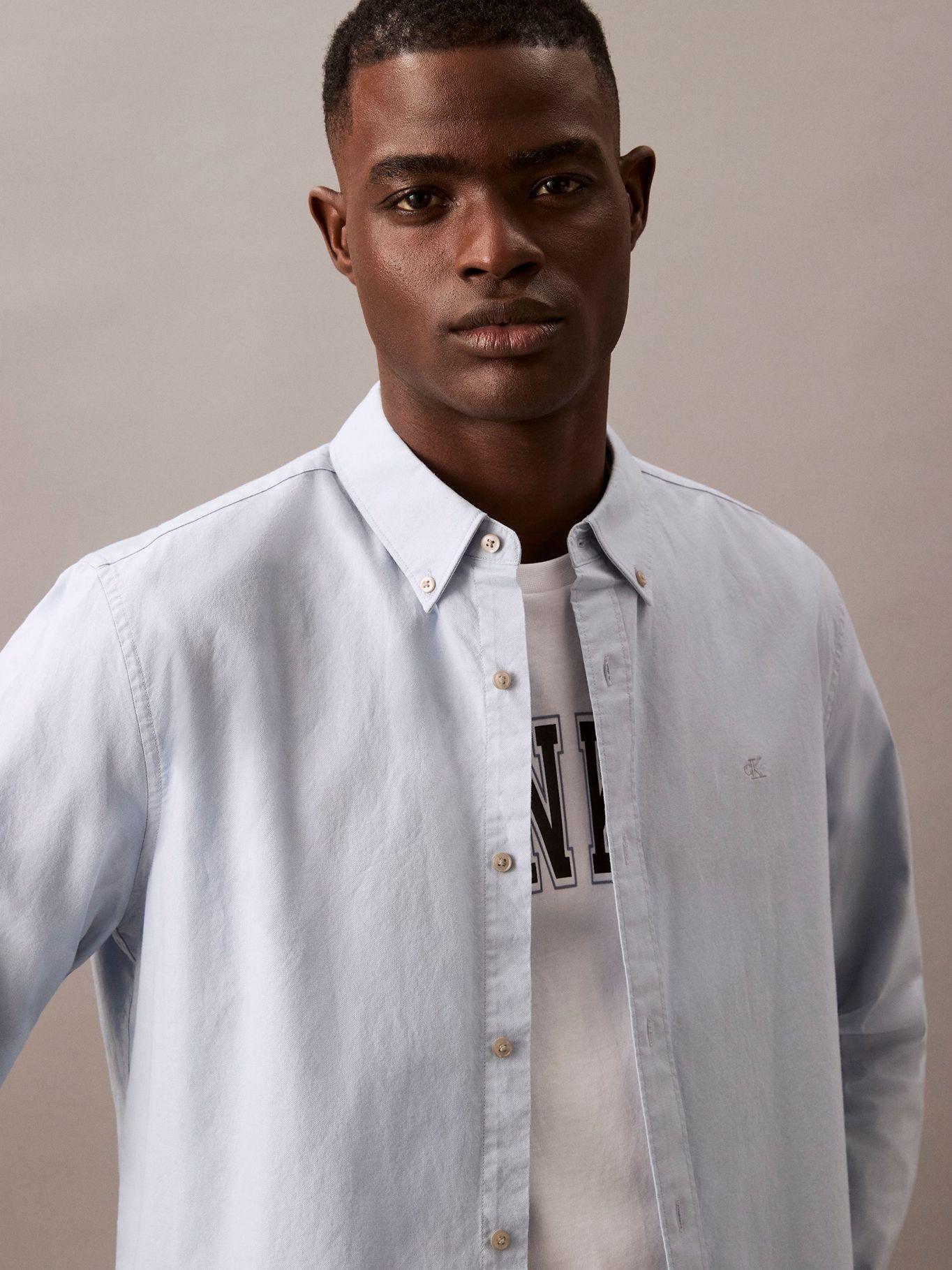 Camisa Oxford Clásica Celeste Calvin Klein-3