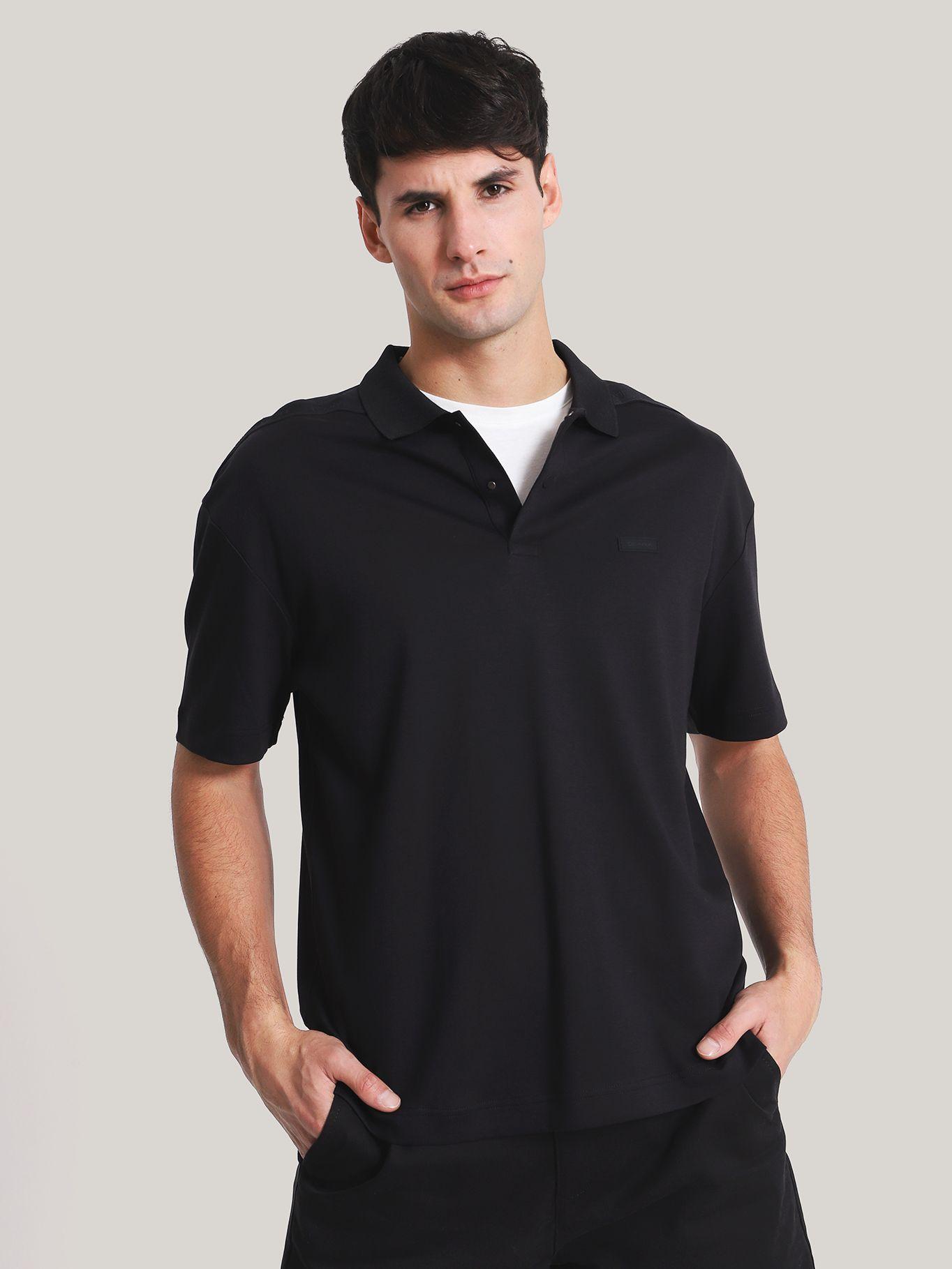 Polo Tonal Debossed Negro Calvin Klein-0