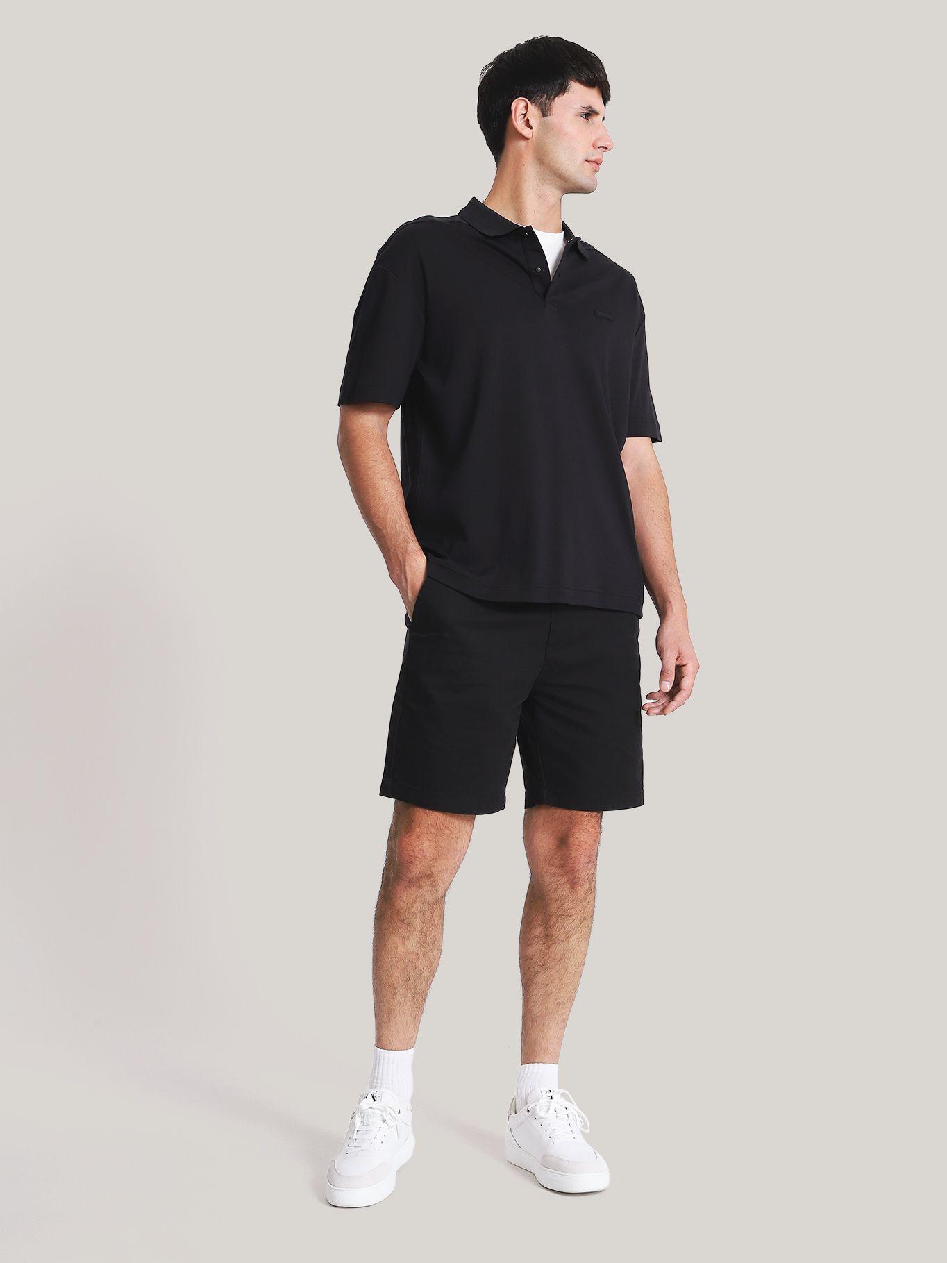 Polo Tonal Debossed Negro Calvin Klein-1
