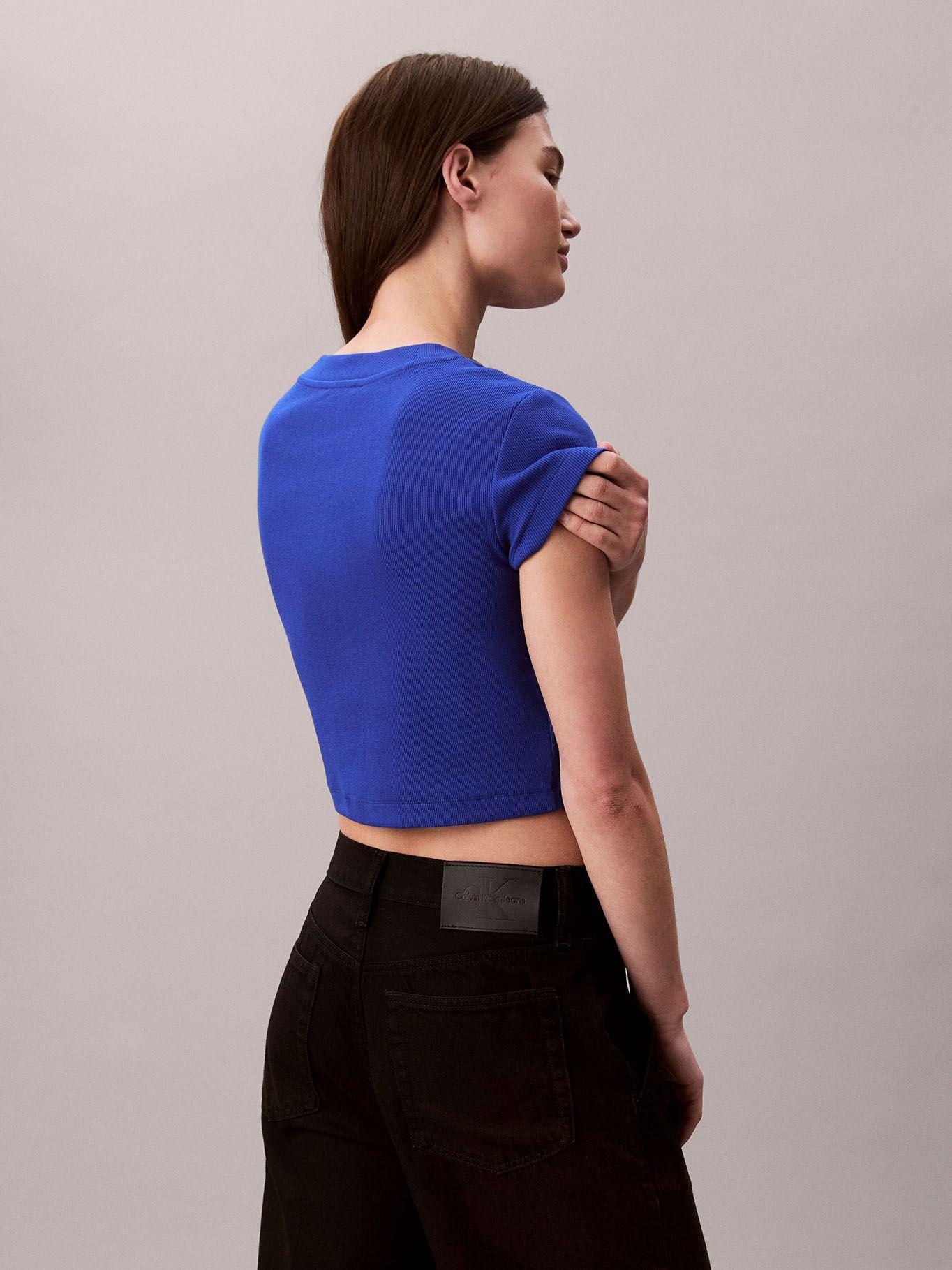 Polera con Tejido Acanalado Azul Calvin Klein-2