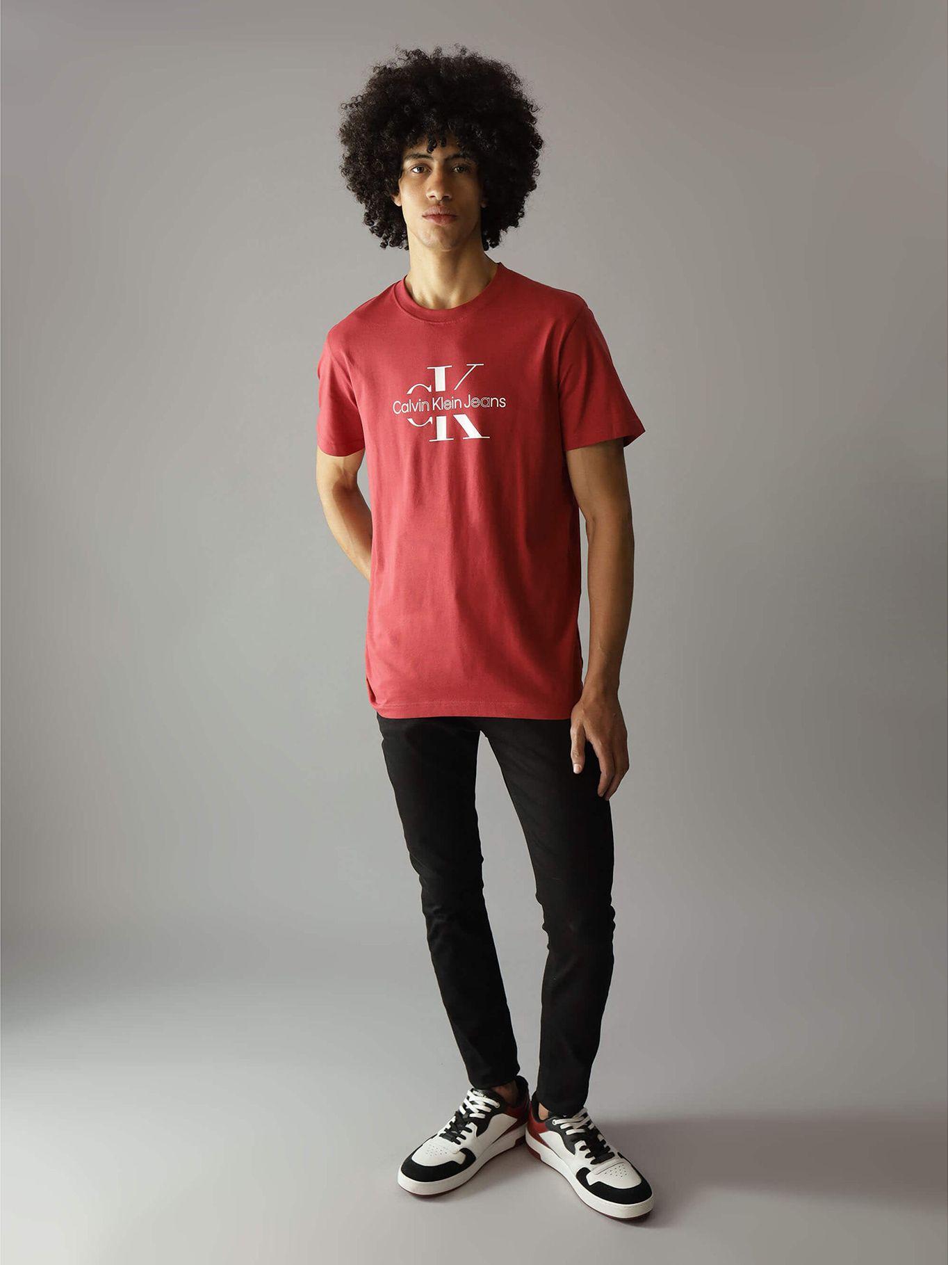 Polera Disrupted Outline Monologo Rojo Calvin Klein-1