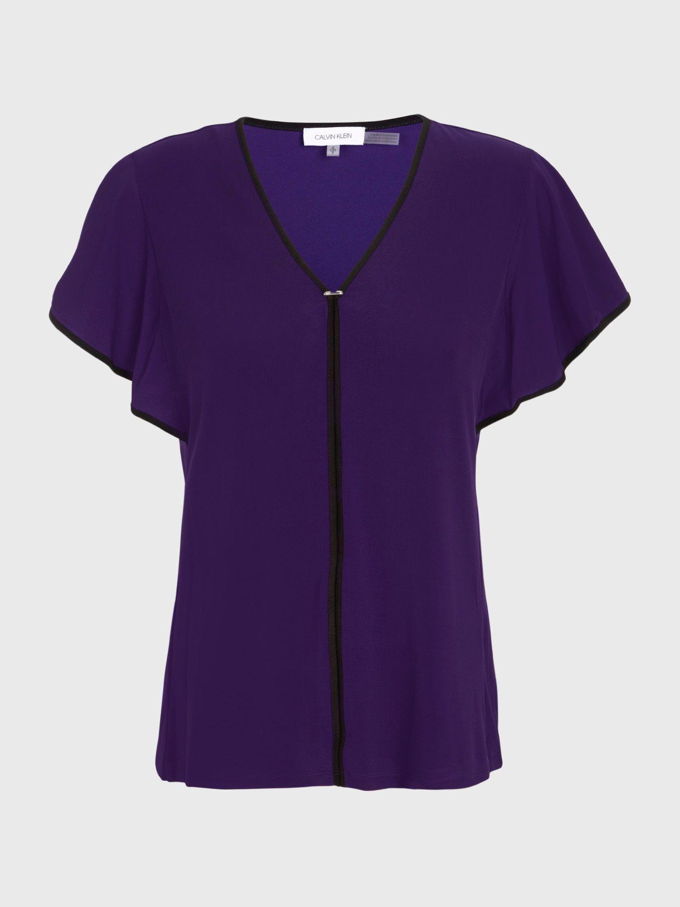 Blusa Piped Morado Calvin Klein-0