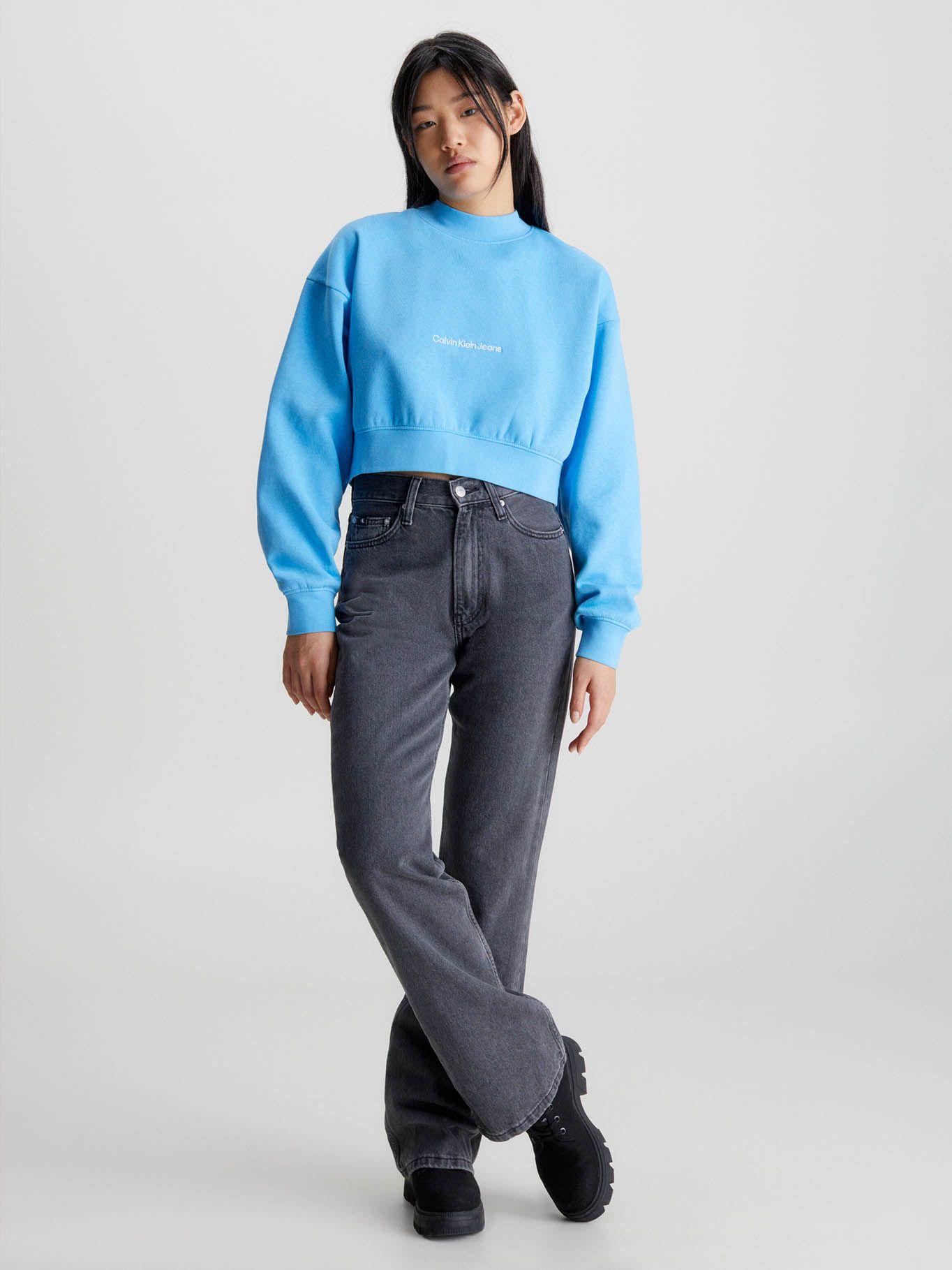 Sudadera Cropped Azul Calvin Klein-1