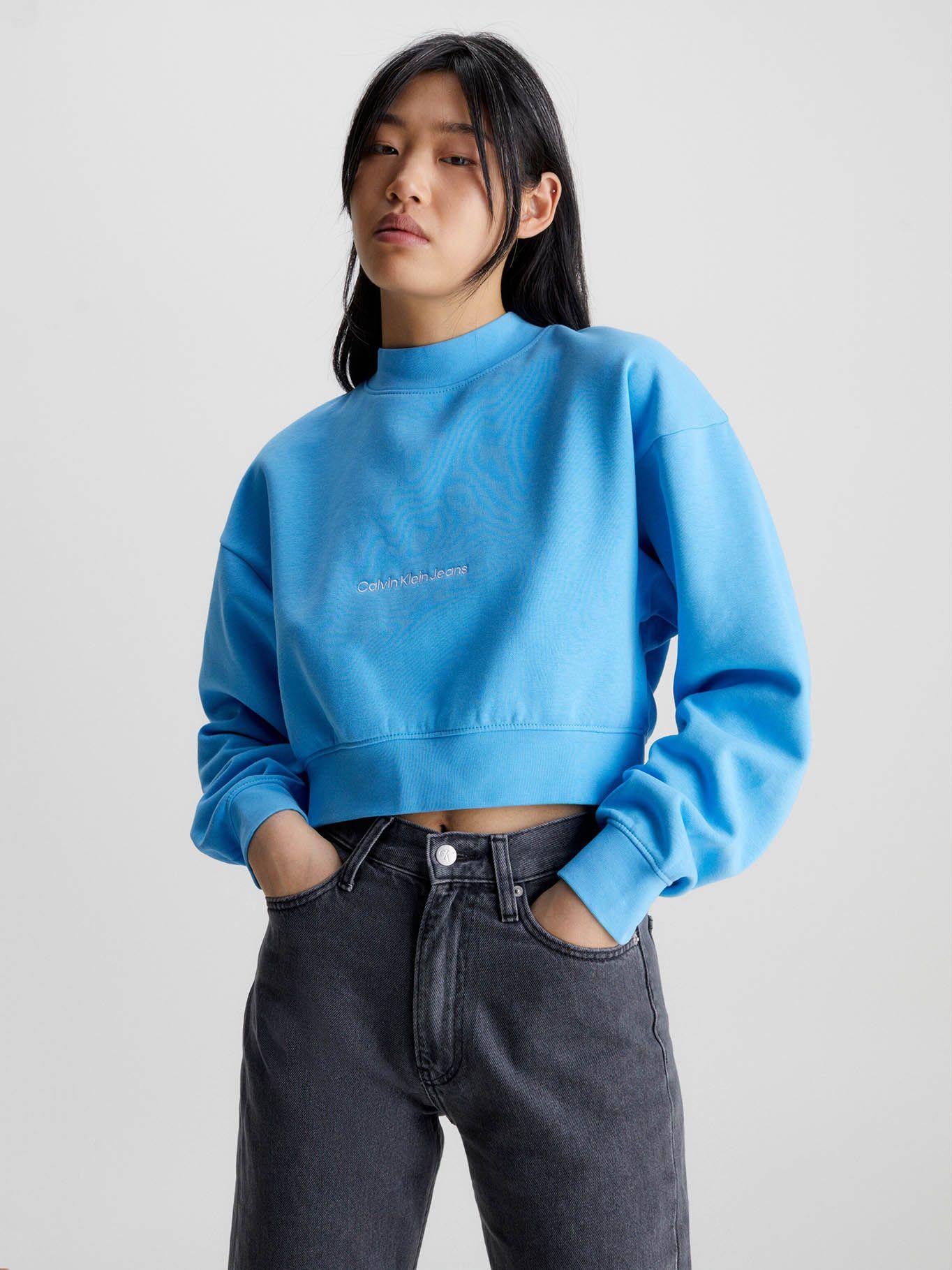 Sudadera Cropped Azul Calvin Klein-0