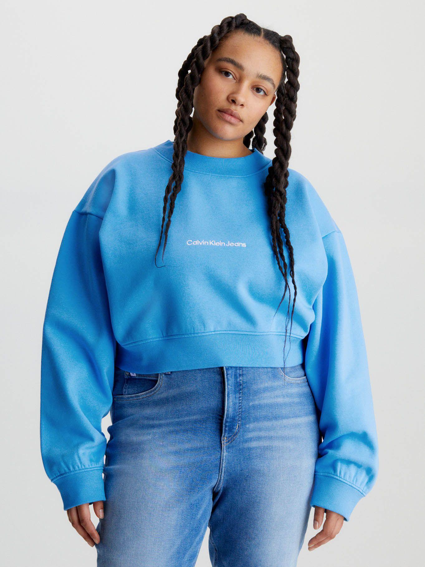 Sudadera Cropped Azul Calvin Klein-4