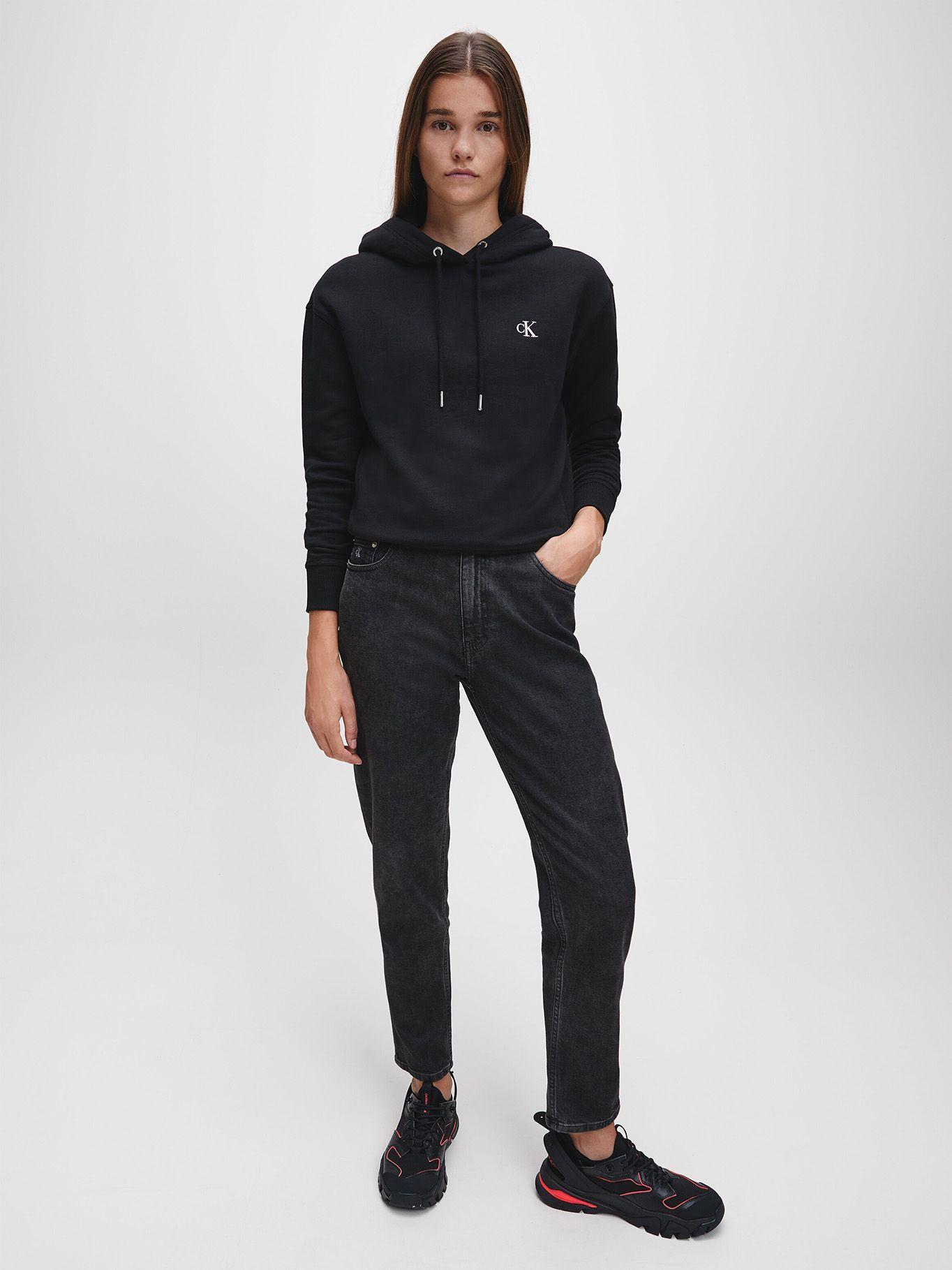 Hoodie Ck Embroidery Negro Calvin Klein-1