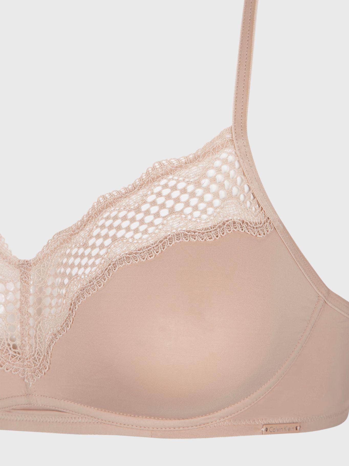 Bralette Unlined Mirror Lace Chocolate Calvin Klein-3