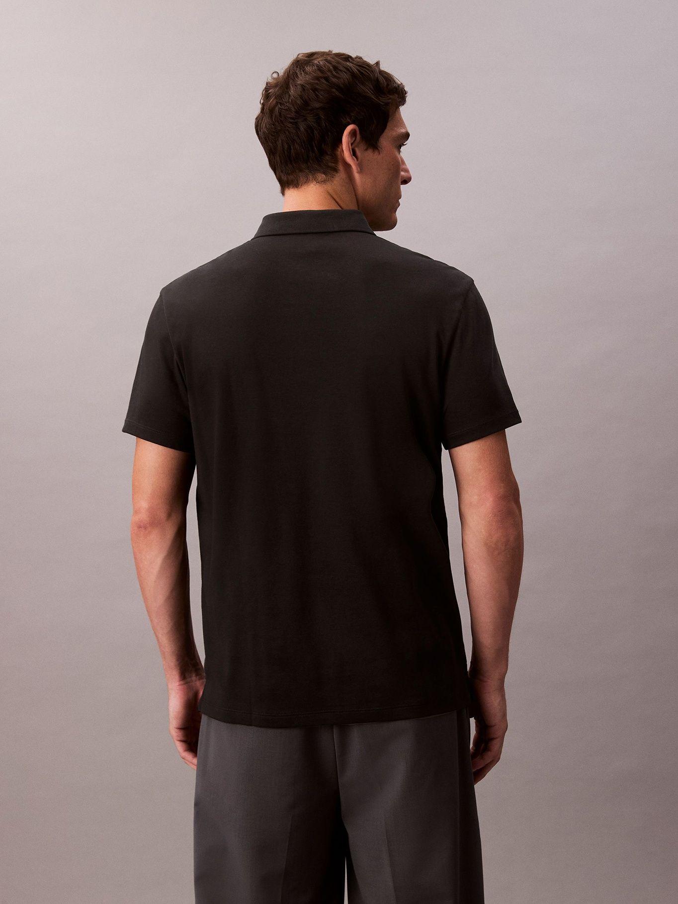 Polo de Algodón Pima Negro Calvin Klein-2