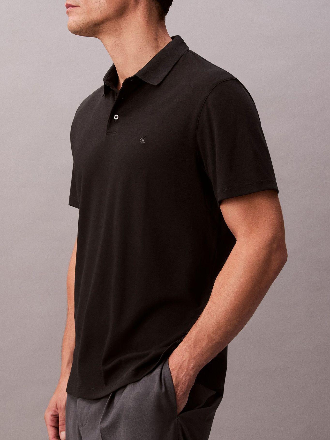 Polo de Algodón Pima Negro Calvin Klein-3