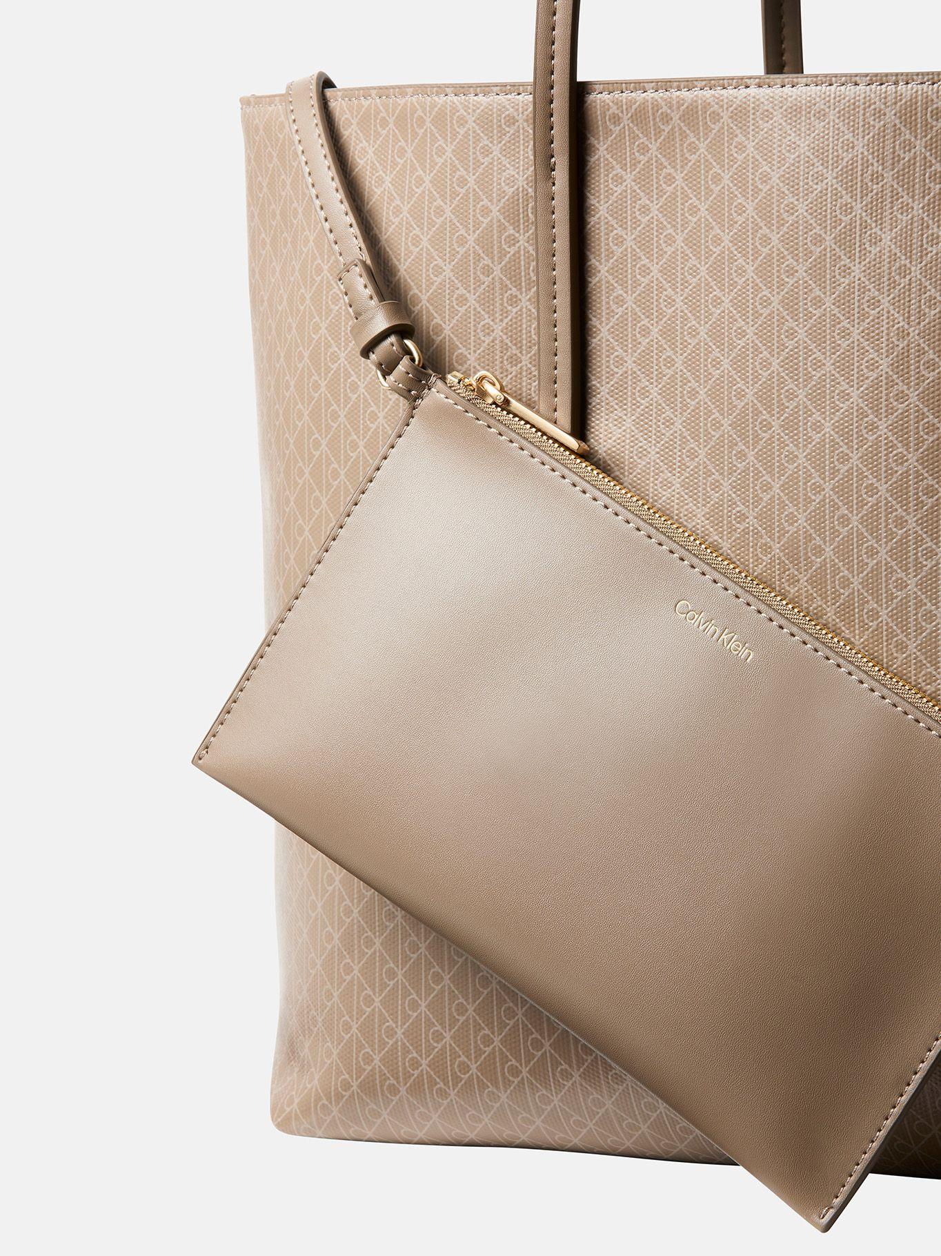 Cartera Estampado de Monograma Beige Calvin Klein-3