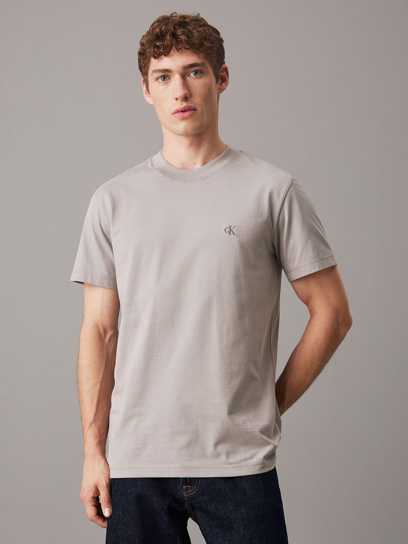 Polera regular de punto pesado Gris Calvin Klein-0