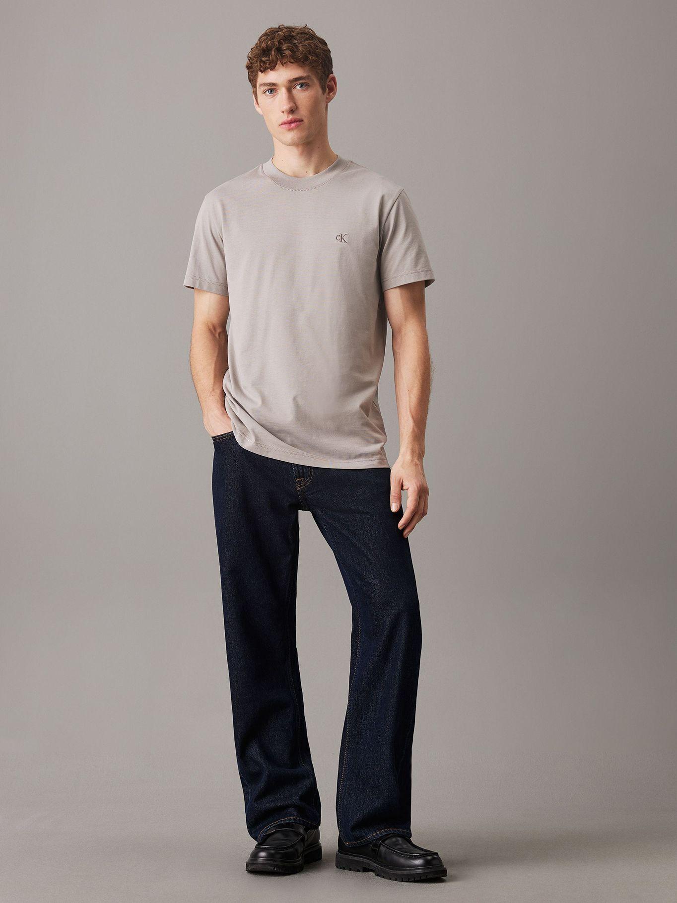 Polera regular de punto pesado Gris Calvin Klein-1
