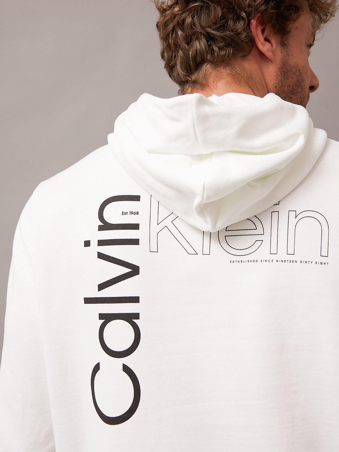 Polerón con Gorro Angled Back Logo Blanco Calvin Klein-3