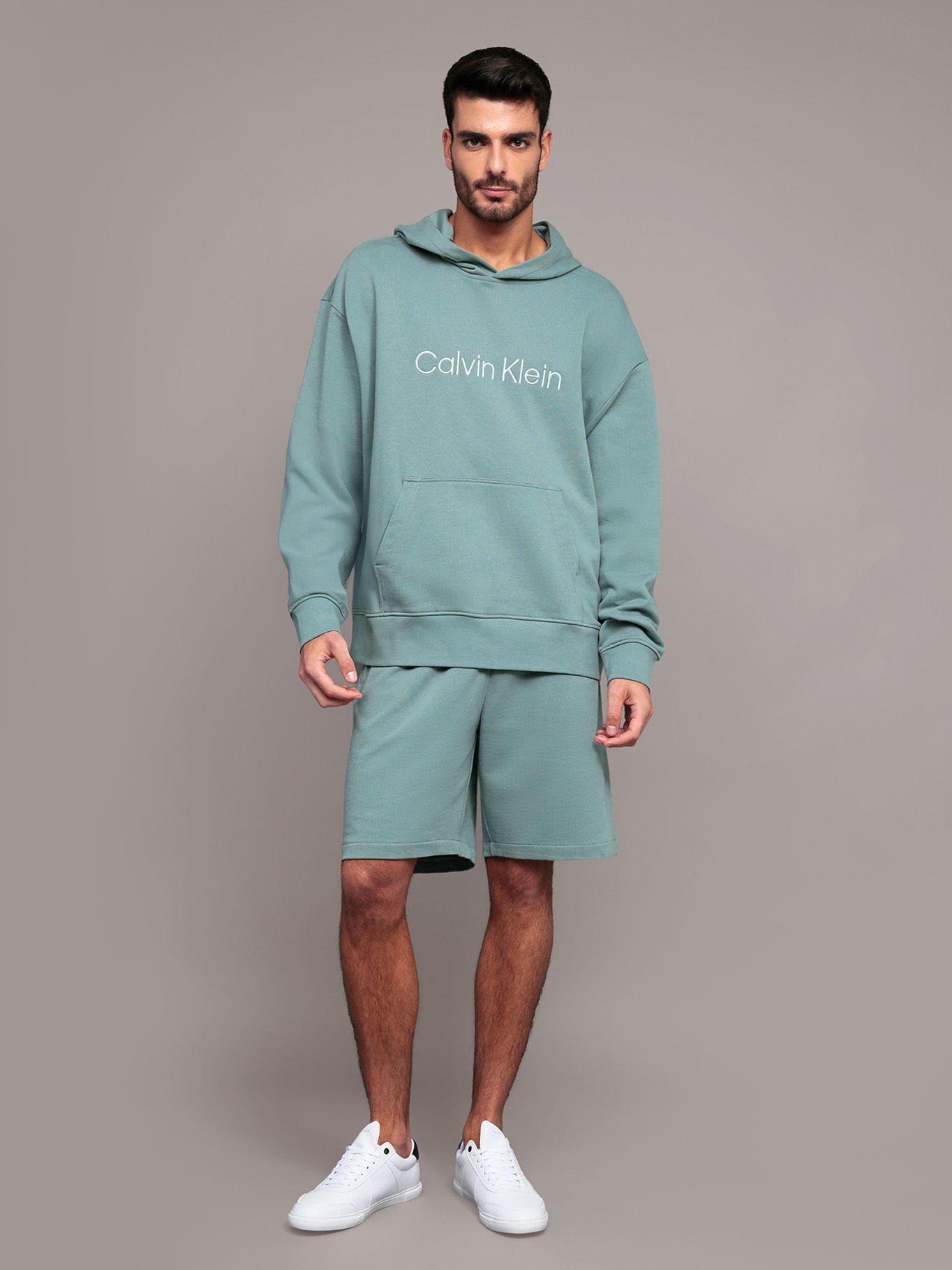 Polerón con gorro con logo estándar Verde Calvin Klein-1