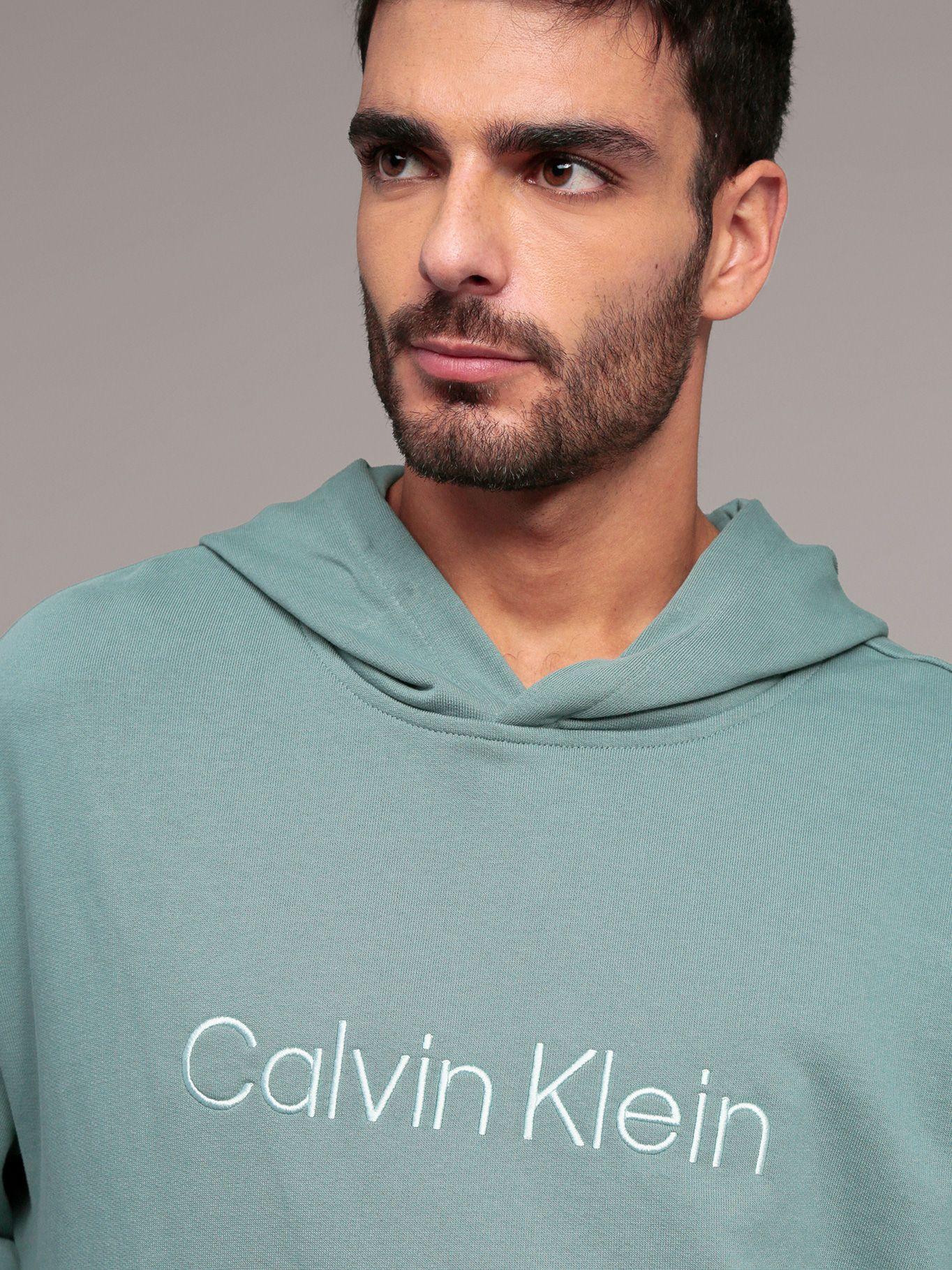 Polerón con gorro con logo estándar Verde Calvin Klein-4