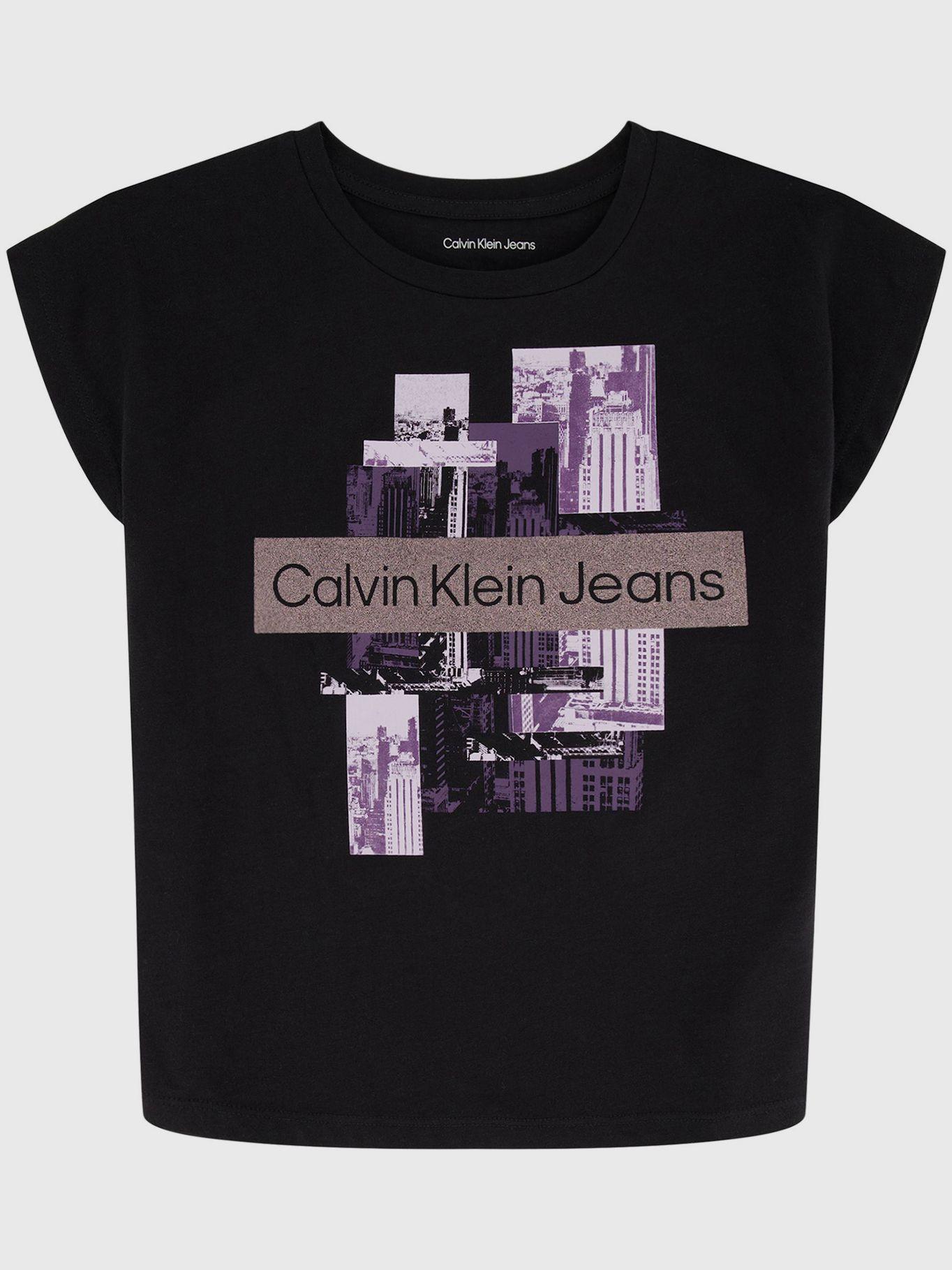 Polera Niña City Collage Negro Calvin Klein-0