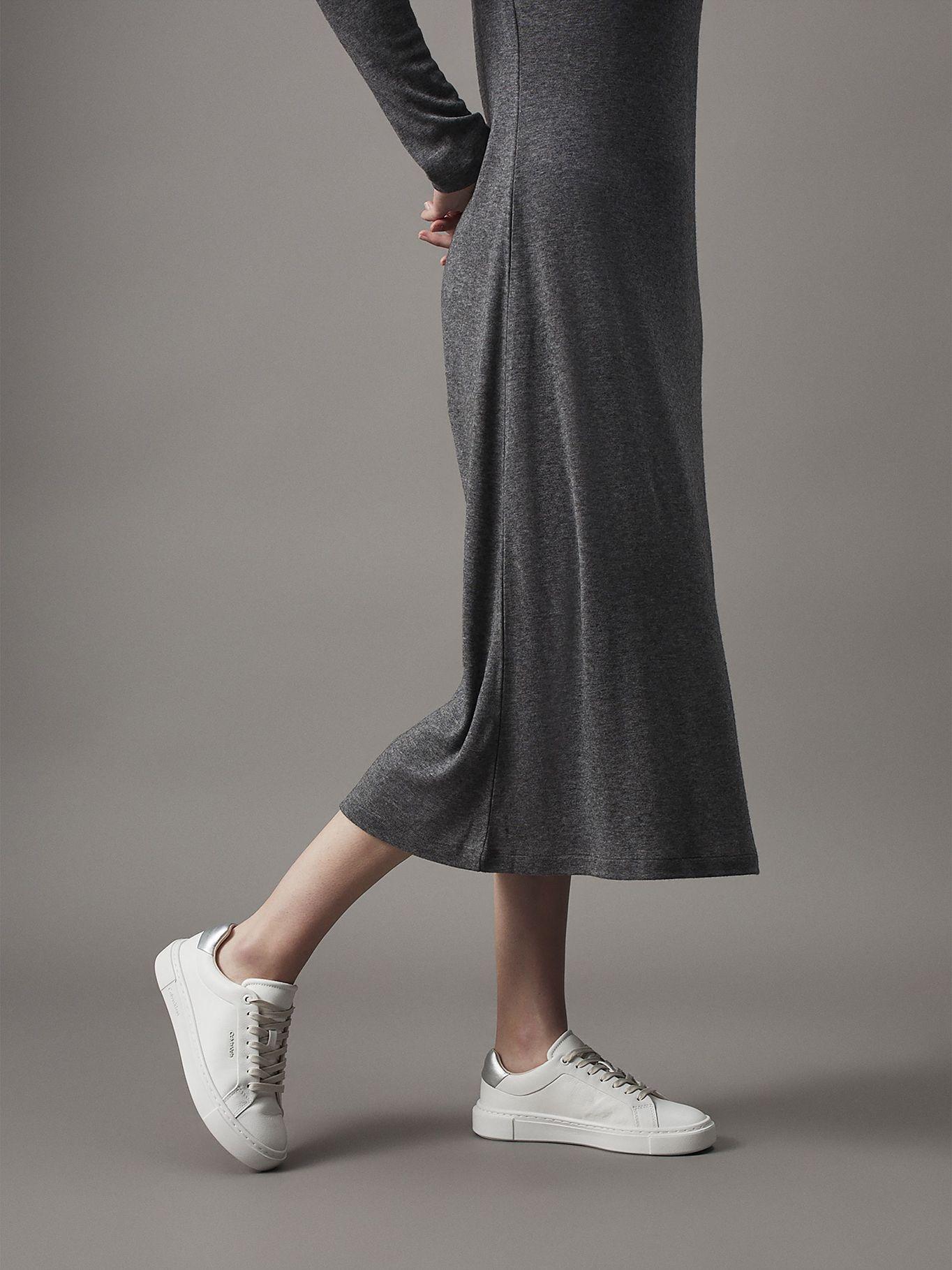 Zapatillas de cuero Blanco Calvin Klein-4
