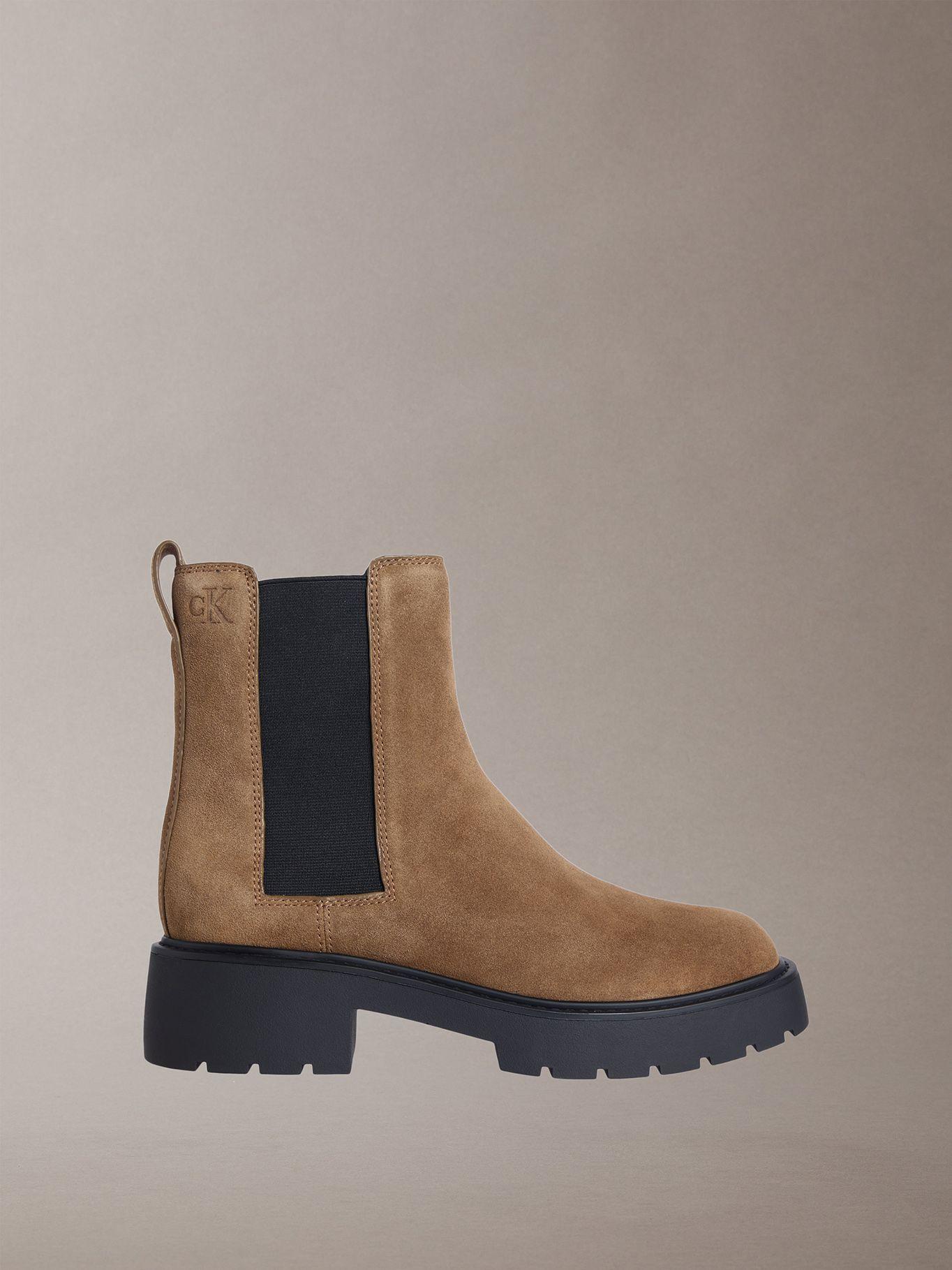 Botas Chelsea Chunky de Gamuza Cafe Calvin Klein-4