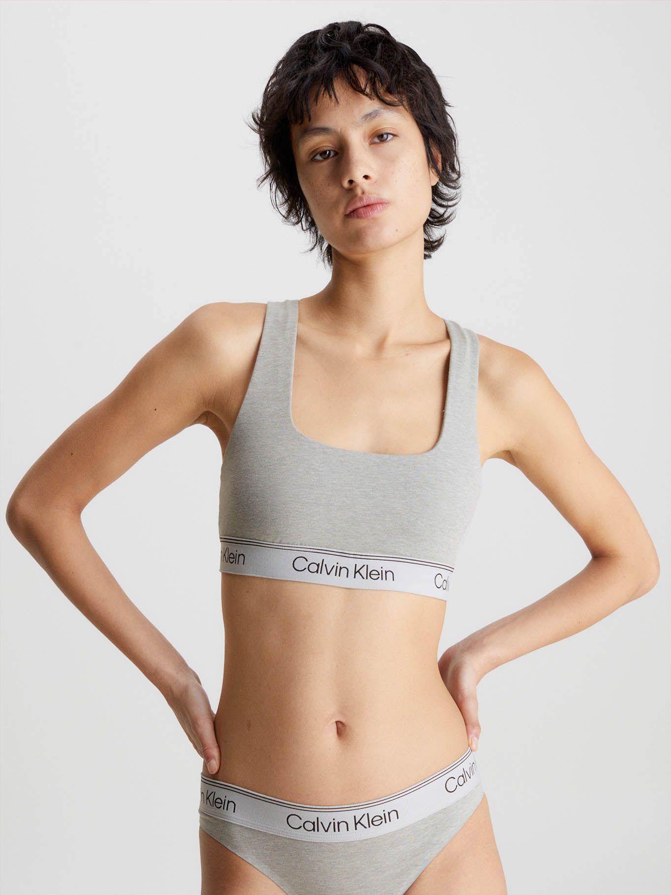 Bralette con logo Gris Calvin Klein-0