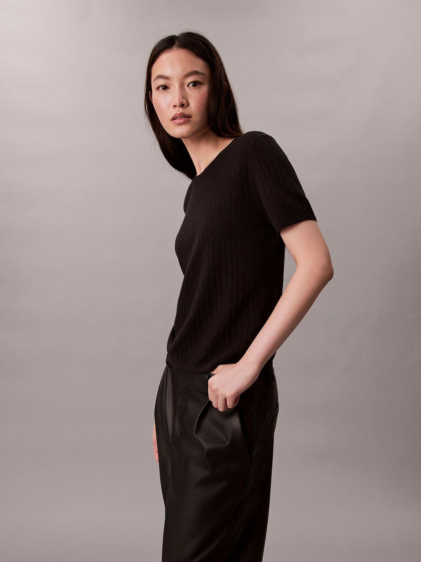 Blusa En Tejido Calado Negro Calvin Klein-3