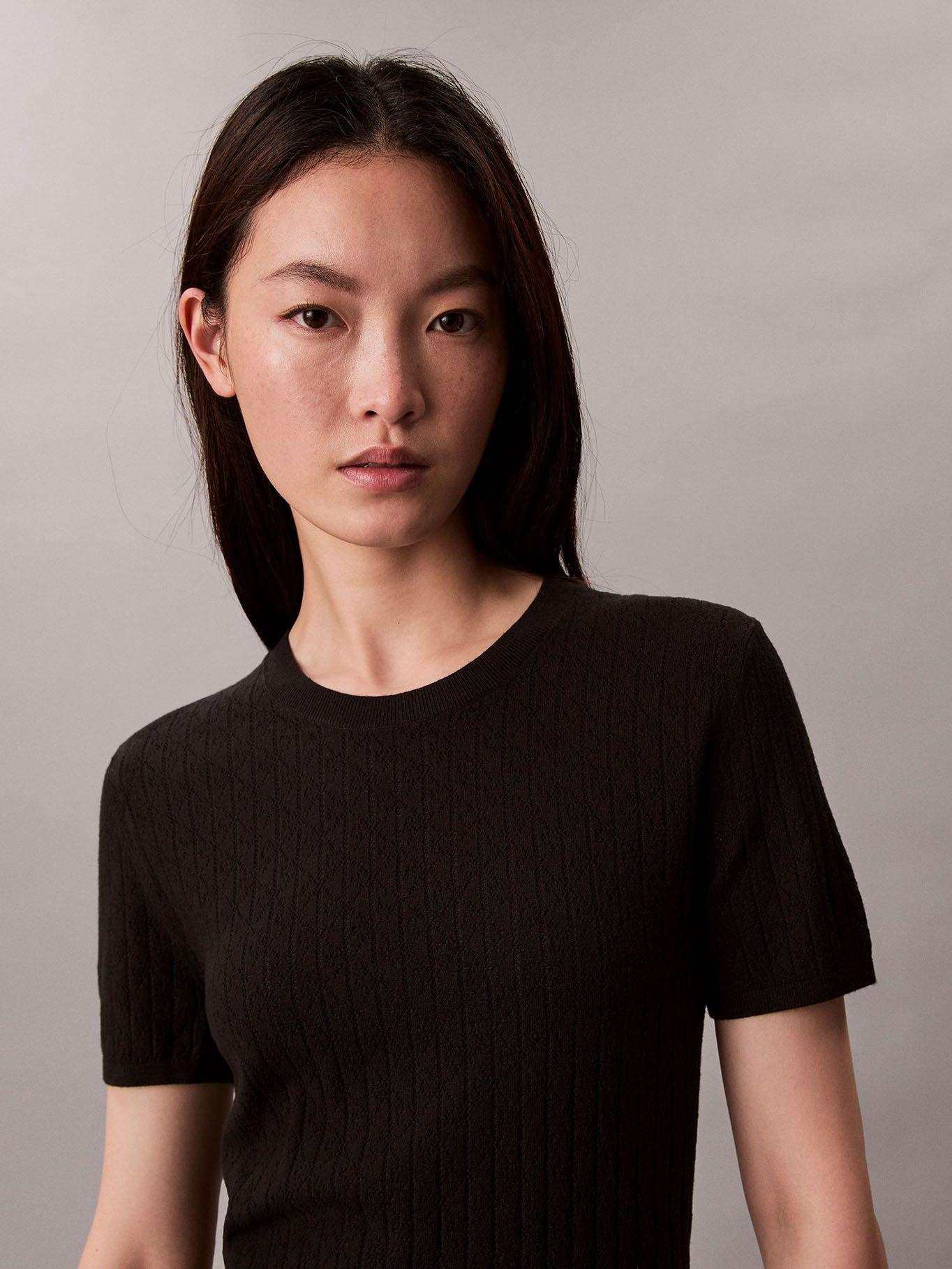 Blusa En Tejido Calado Negro Calvin Klein-4