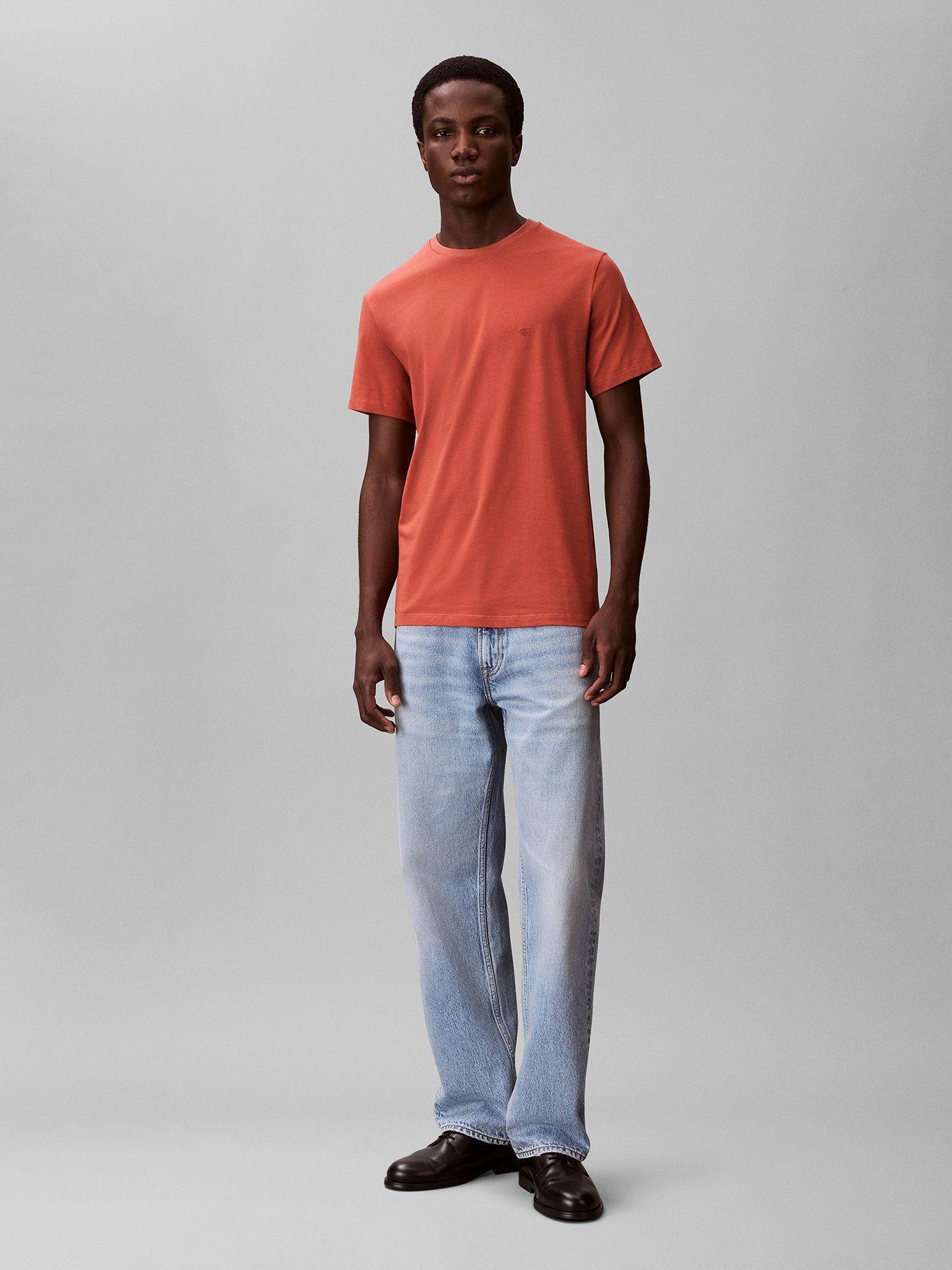 Polera Slim de Algodón Strech Naranja Calvin Klein-1