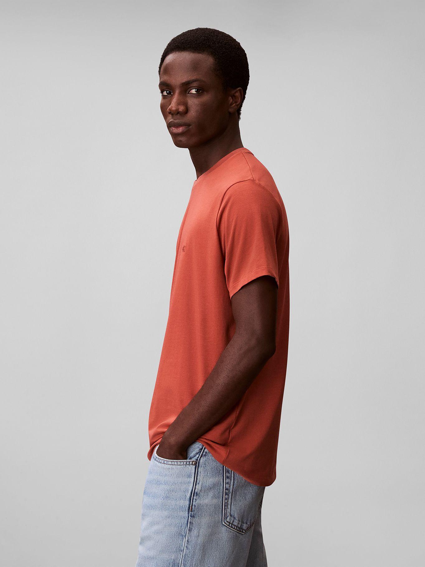 Polera Slim de Algodón Strech Naranja Calvin Klein-3