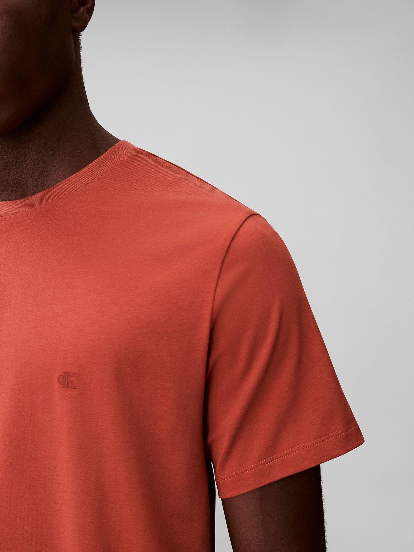 Polera Slim de Algodón Strech Naranja Calvin Klein-4