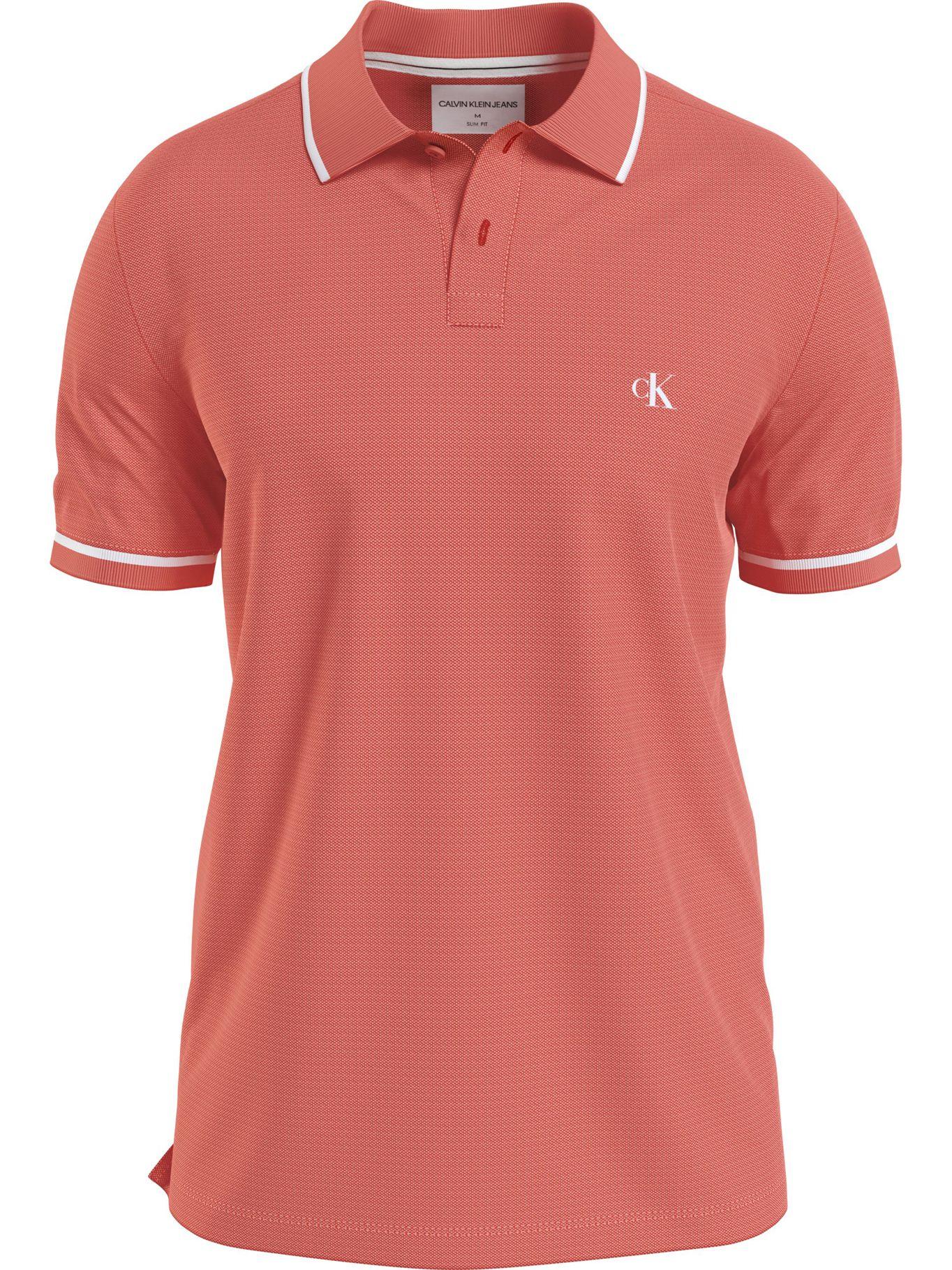 Polo Tipping Slim Naranja Calvin Klein-0