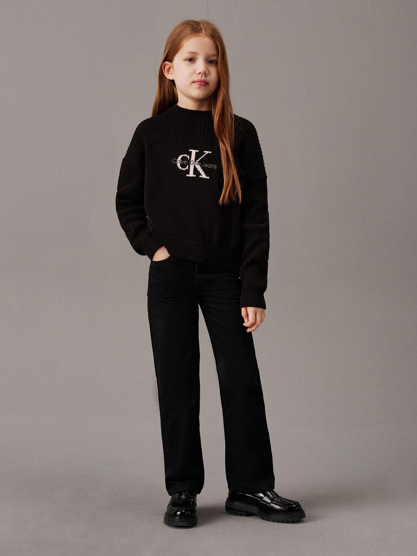 Sweater Niña Monologo Negro Calvin Klein-1