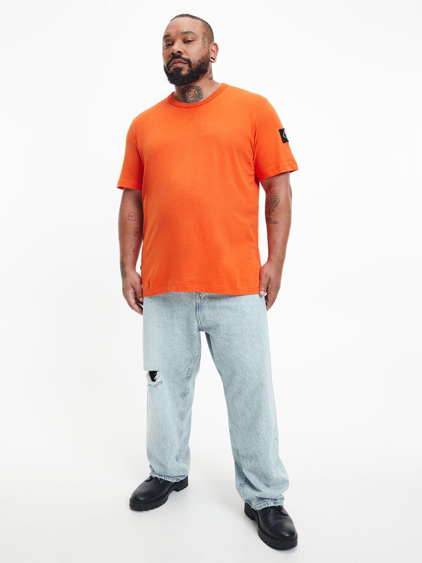 Polera Monogram Sleeve Naranja Calvin Klein-4