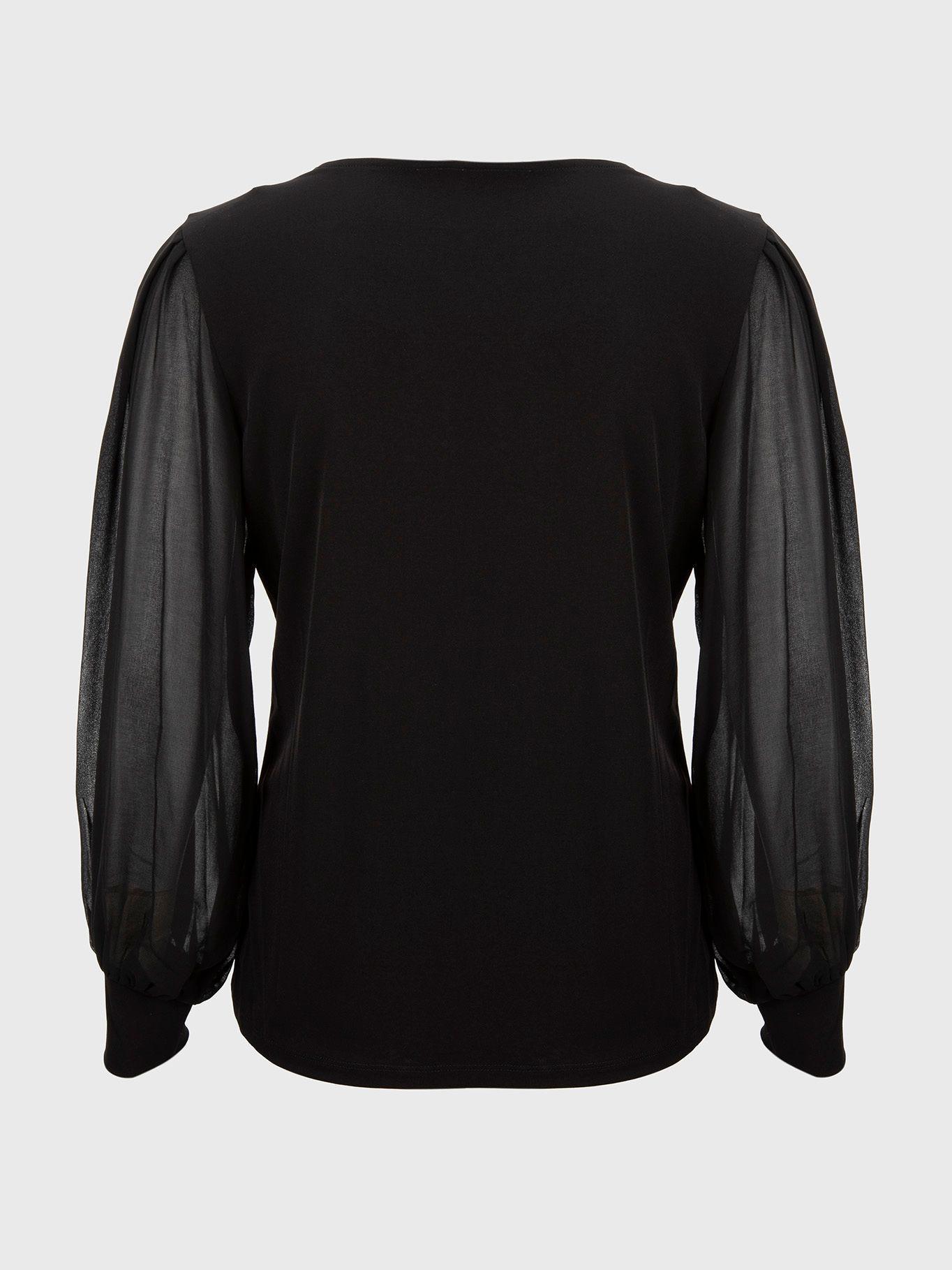 Blusa Chiff Negro Calvin Klein-1