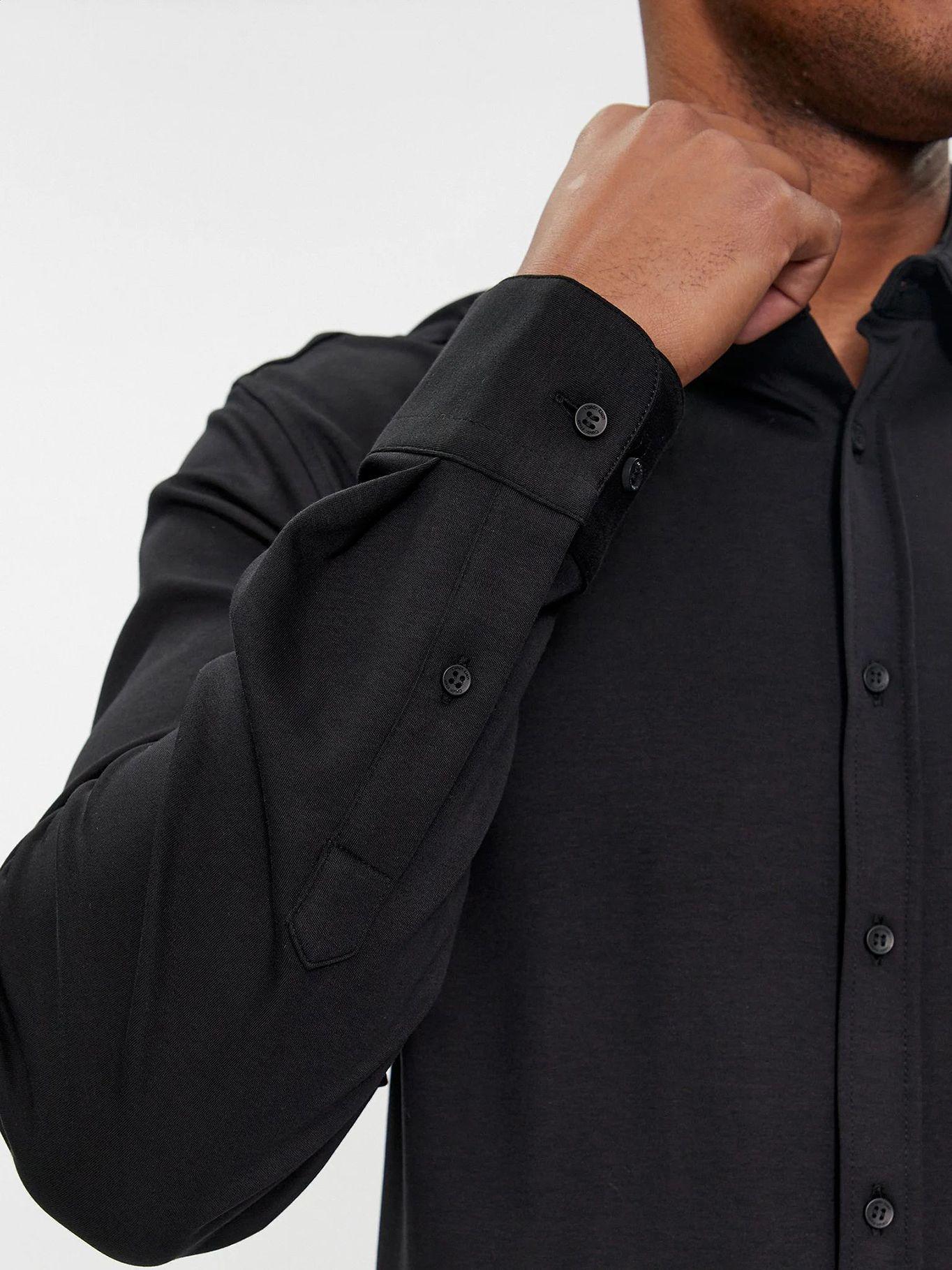 Camisa Slim Fit Liquid Touch Negro Calvin Klein-4