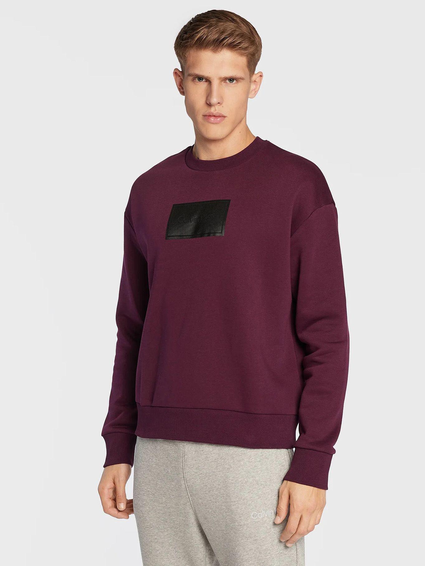 Polerón Textured Logo Burdeo Calvin Klein-0