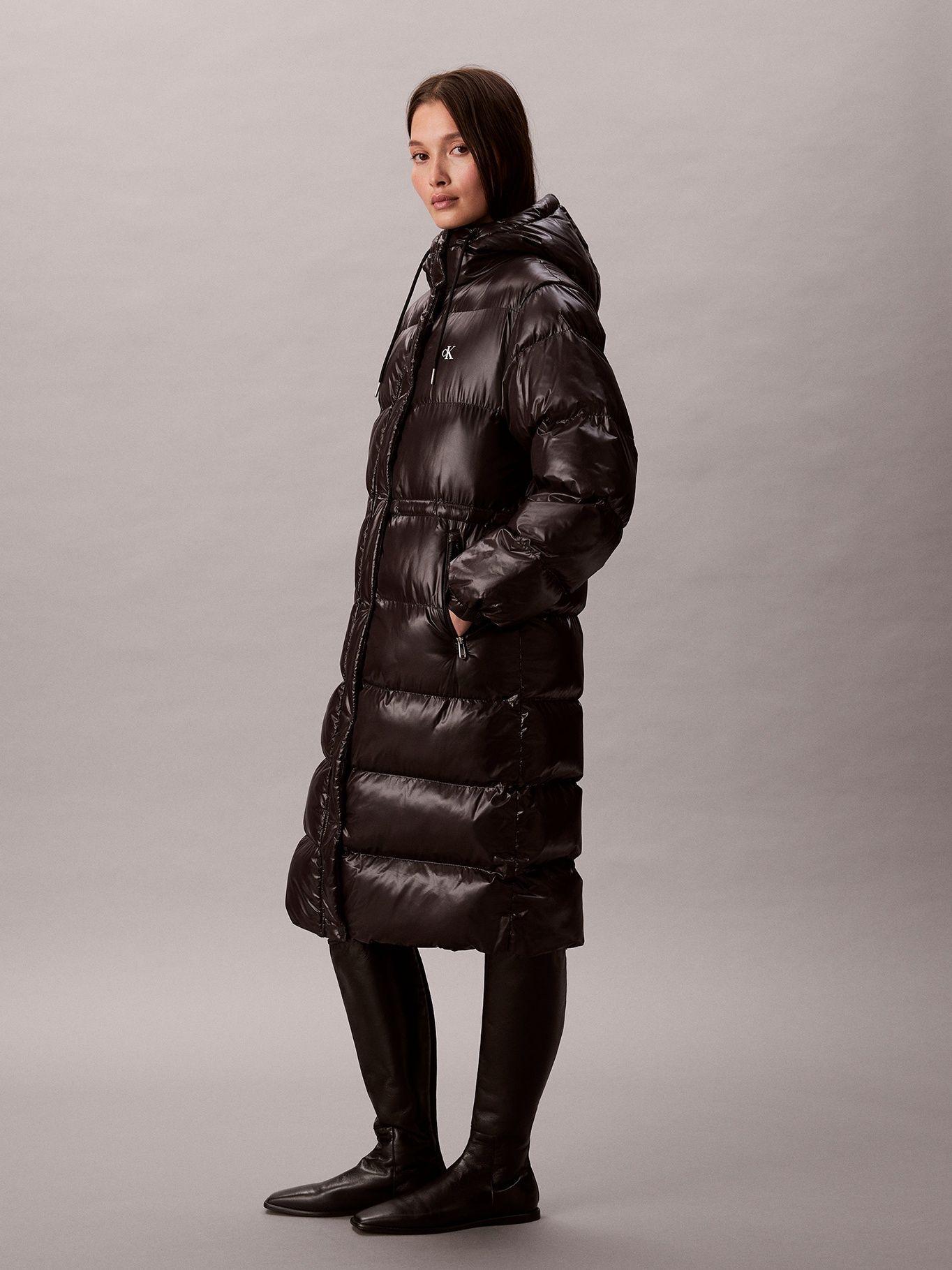 Parka Larga Puffer con Efecto Glossy Negro Calvin Klein-2