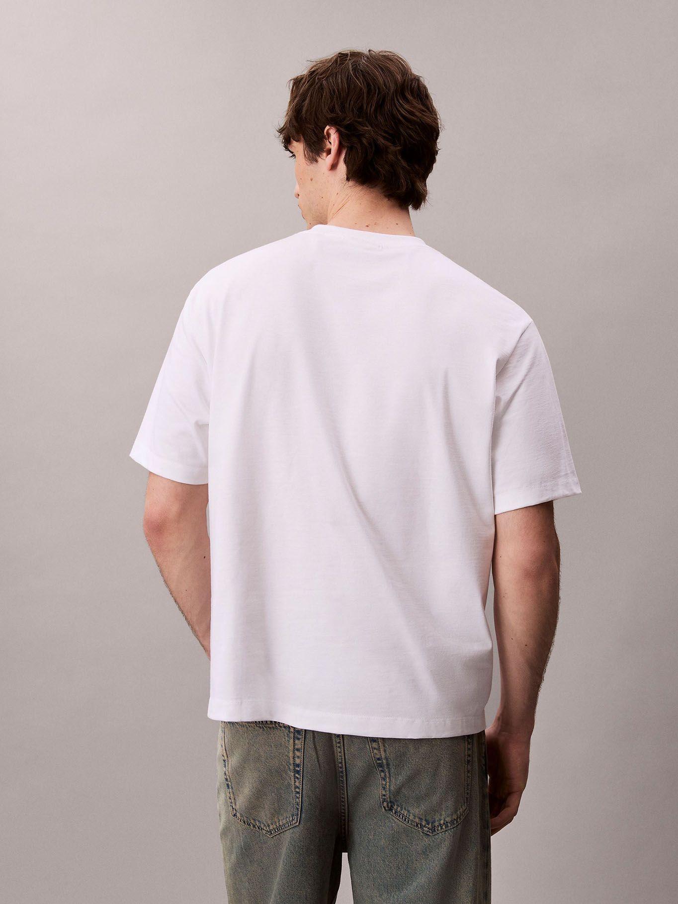 Polera Relaxed con Logotipo Relieve Blanco Calvin Klein-2