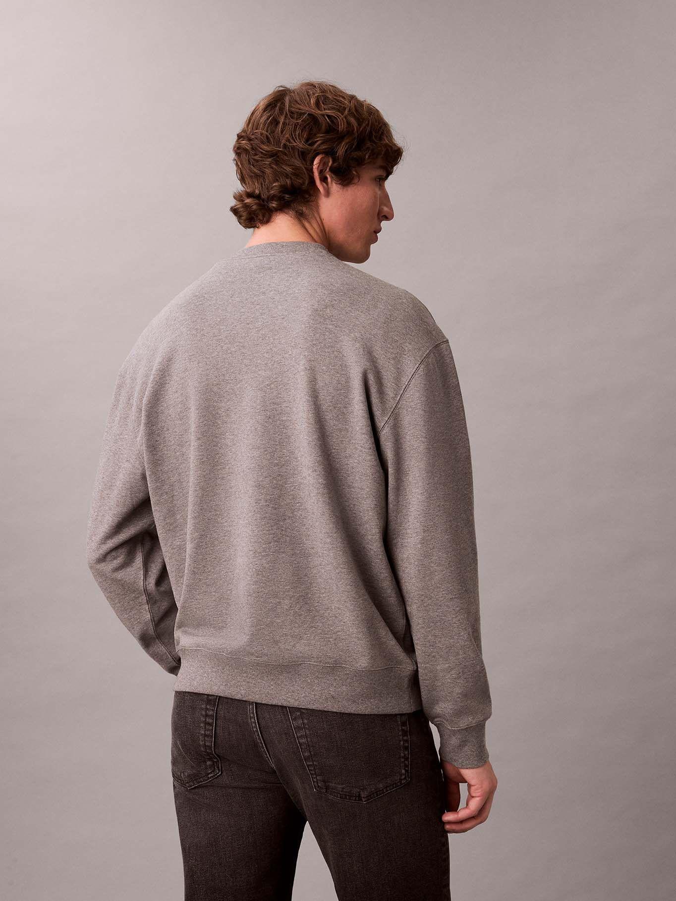 Polerón Felpa con Monograma Estampado Gris Calvin Klein-2