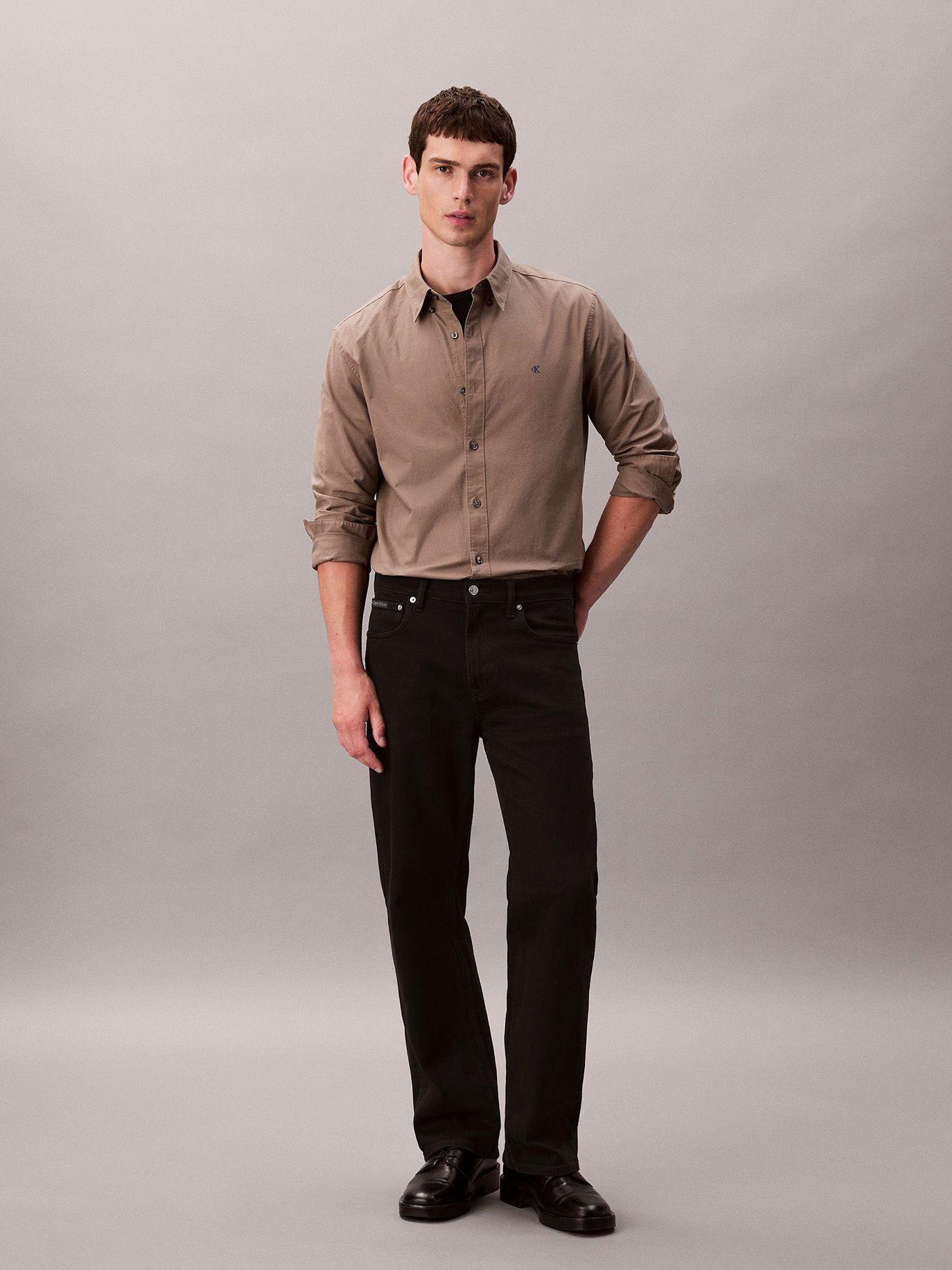 Camisa Oxford Clásica Beige Calvin Klein-1
