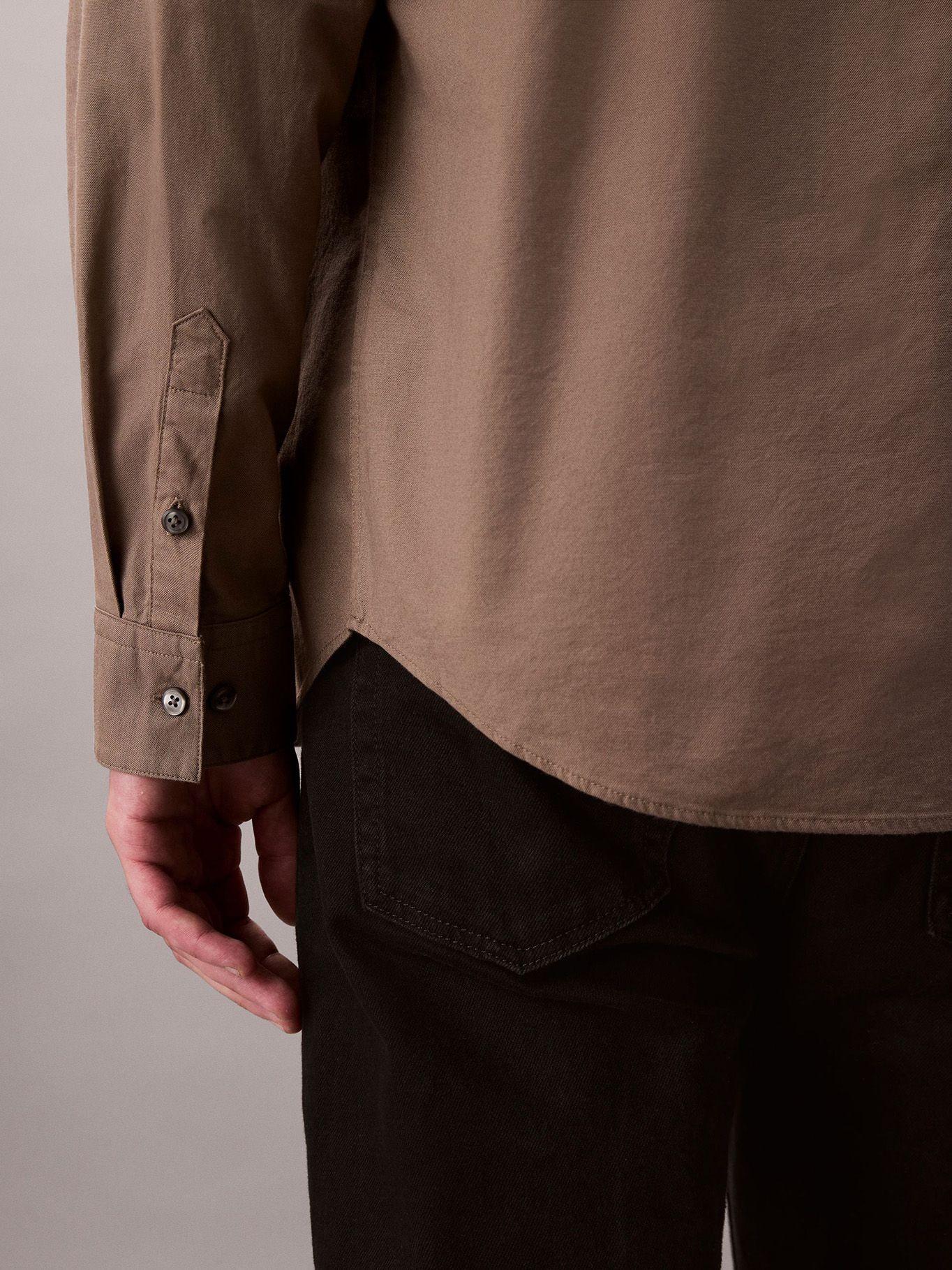 Camisa Oxford Clásica Beige Calvin Klein-4