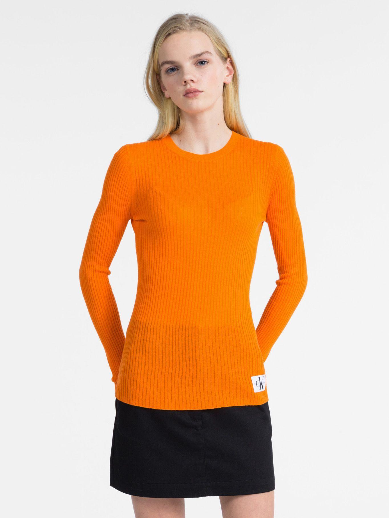 Suéter Rib Silk Naranja Calvin Klein-0