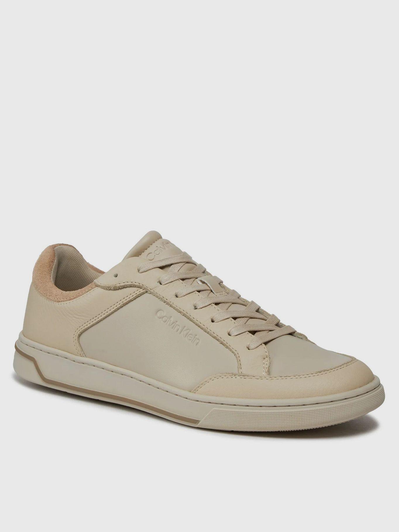 Zapatilla de Cuero Low Top Lace Up Beige Calvin Klein-0