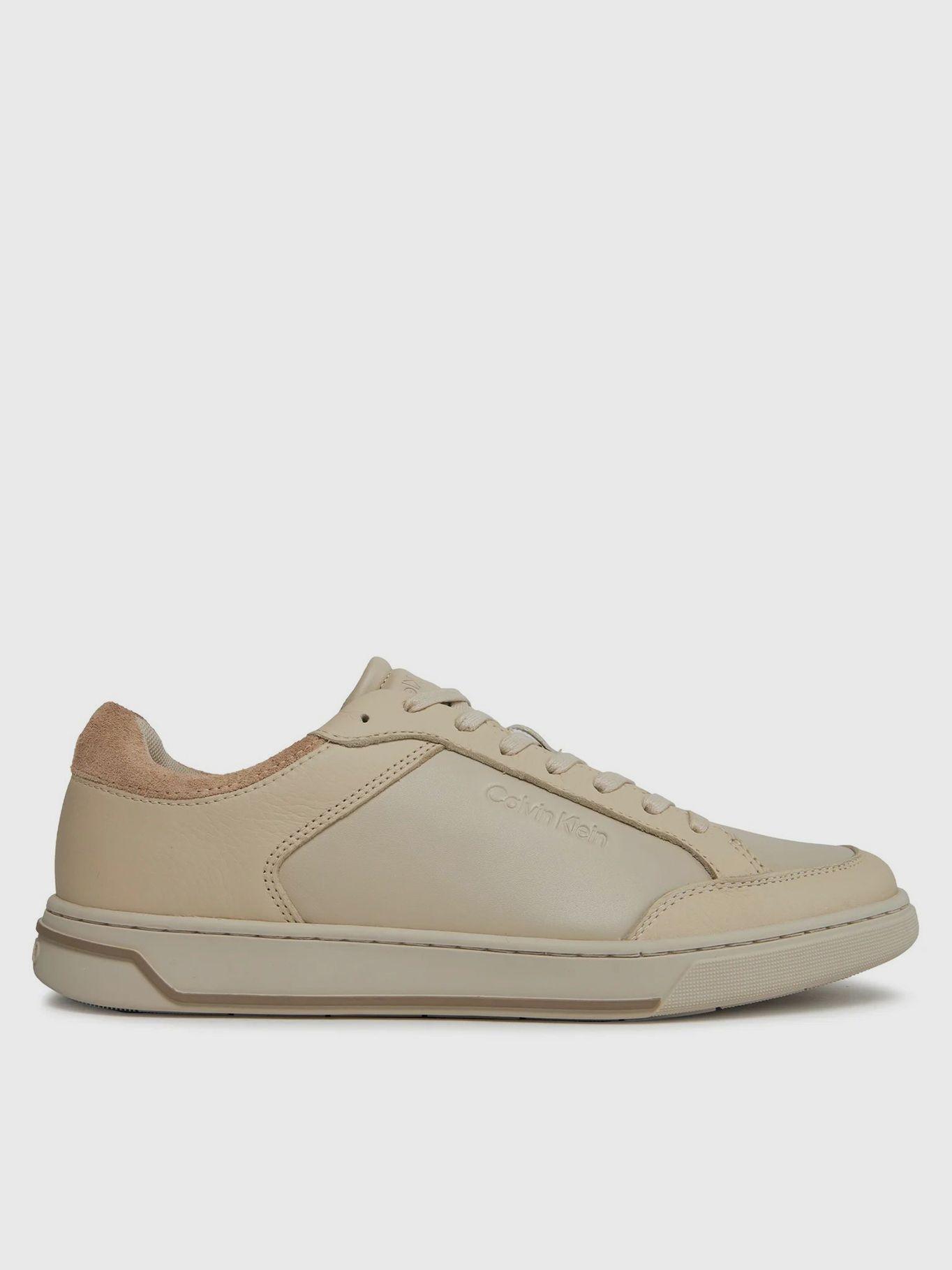 Zapatilla de Cuero Low Top Lace Up Beige Calvin Klein-4