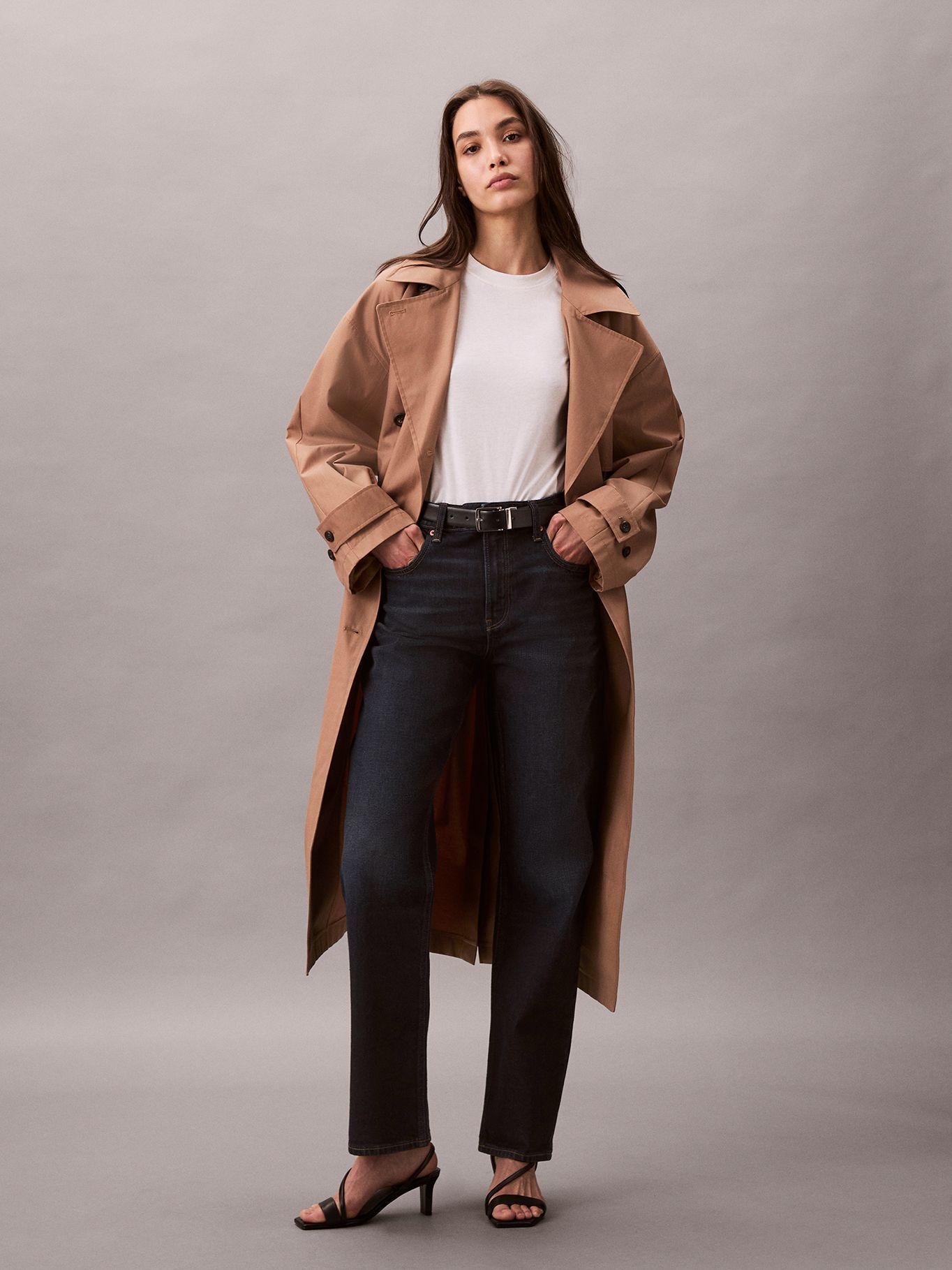 Jeans Recto Talle Alto en Tono Oxbow Azul Calvin Klein-4